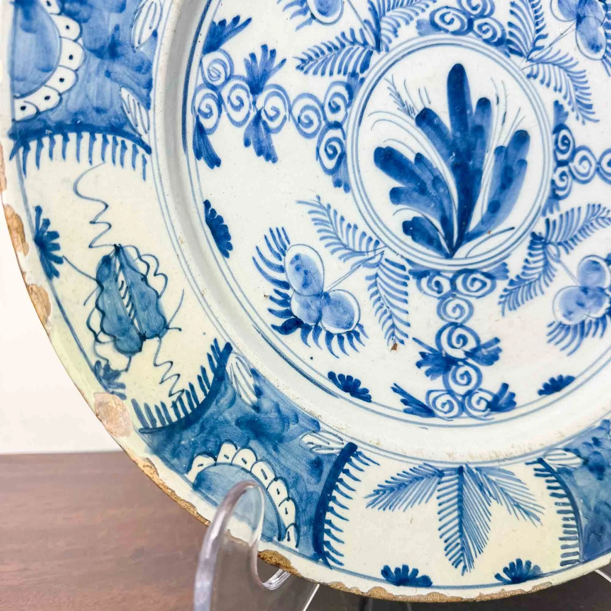 Antique blue and white Delft Charger