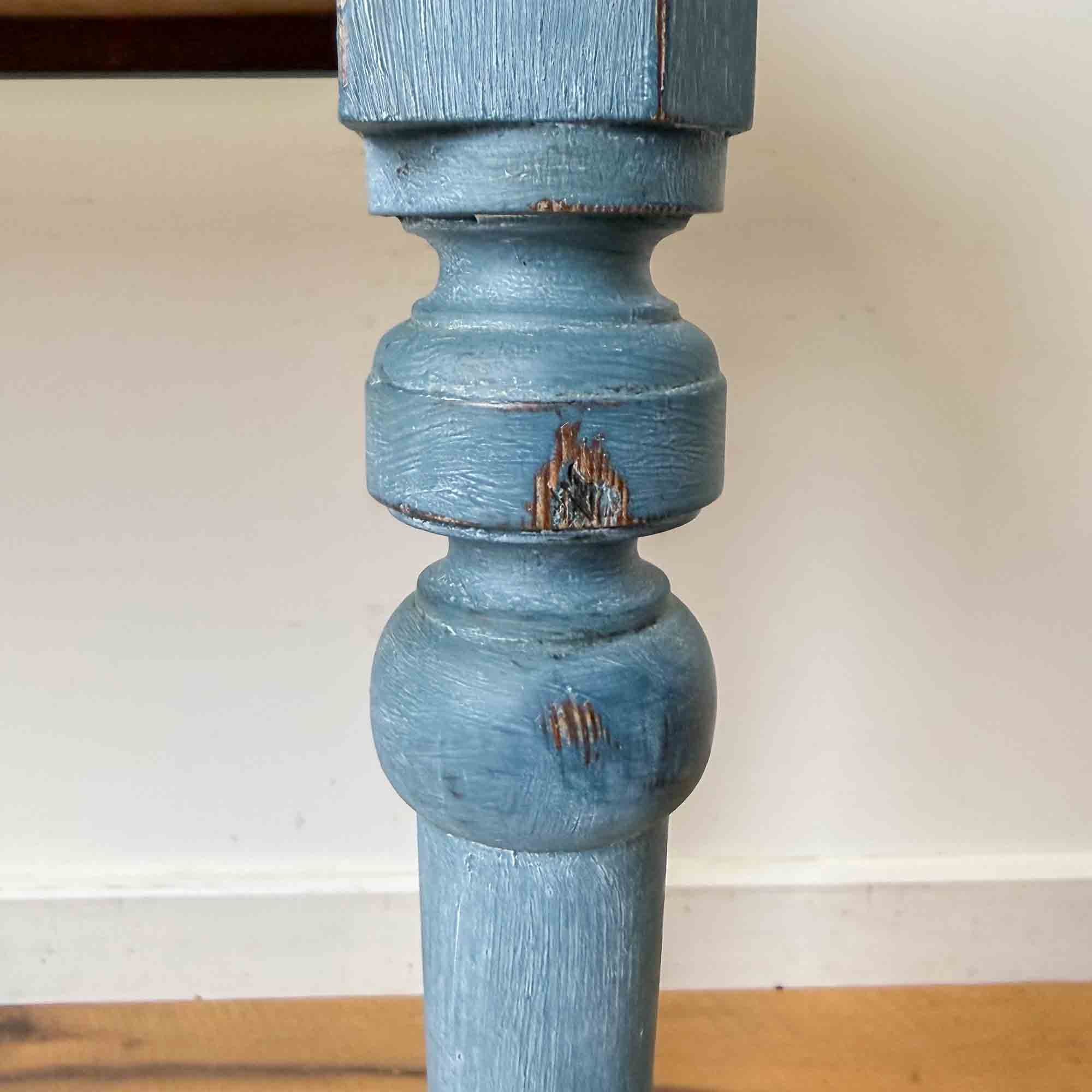 antique pine blue painted table-7.jpg