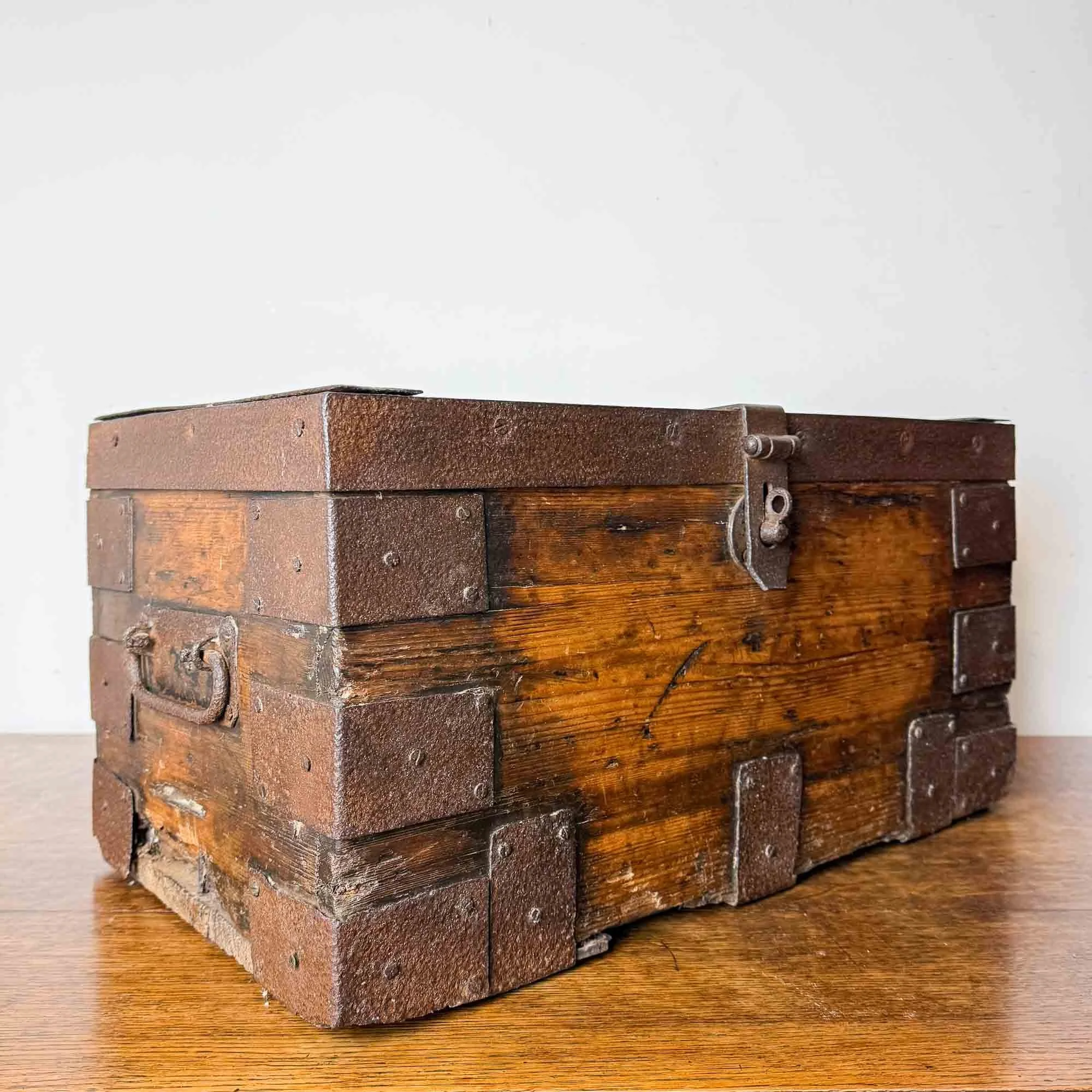 antique elm and pine sea chest