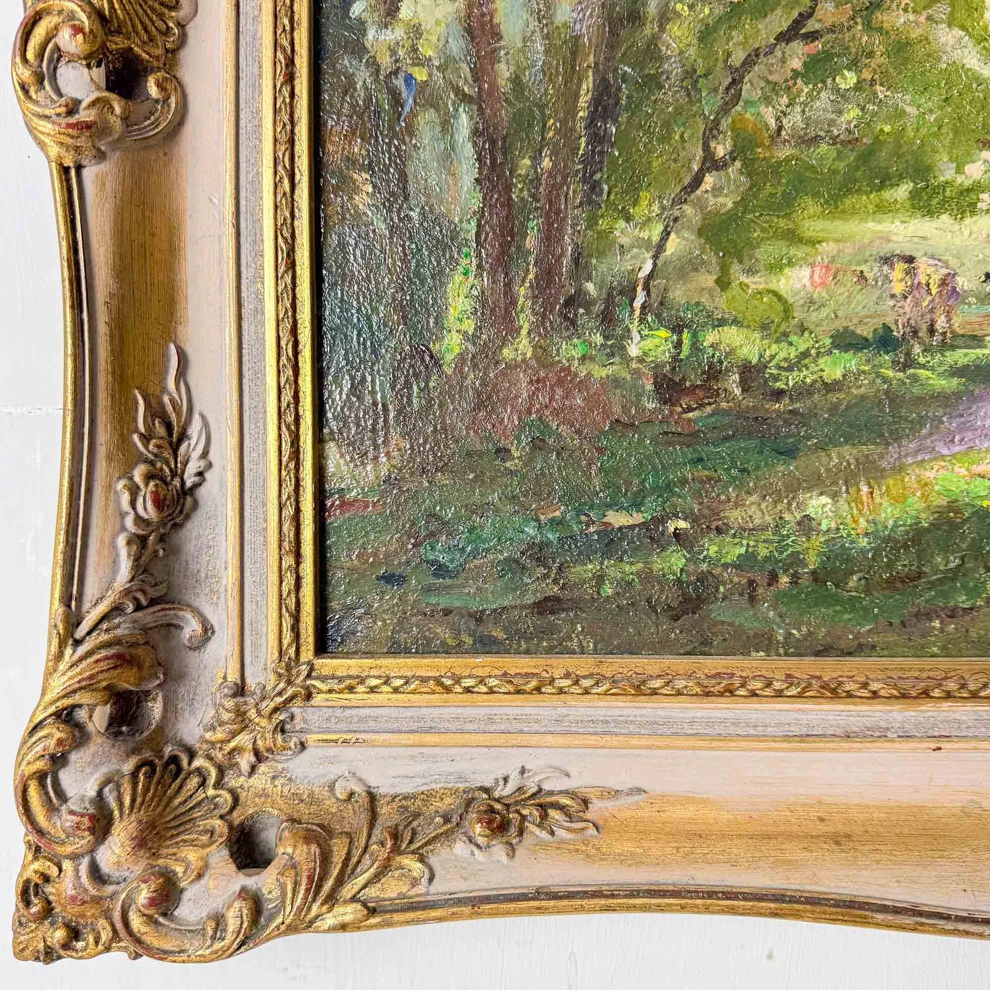 Cows in Woodland, Painting by Gordon Clifford Barlow
