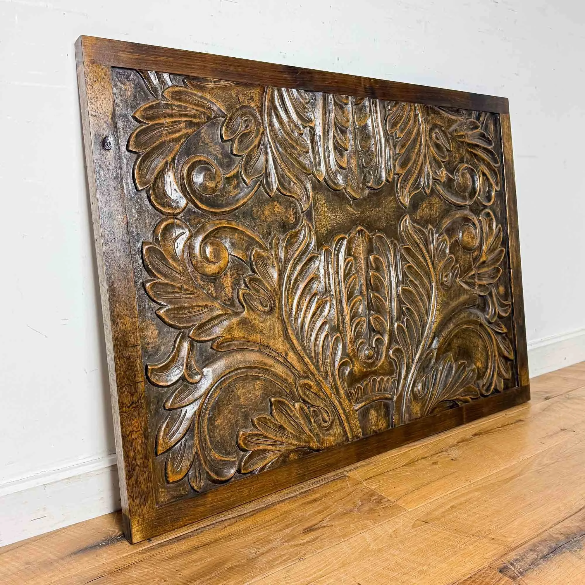 Italian carved walnut panel