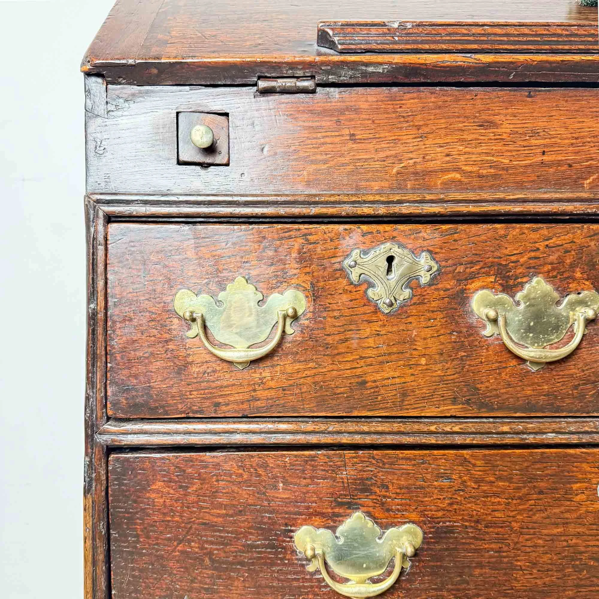 17th century vernacular oak bureau