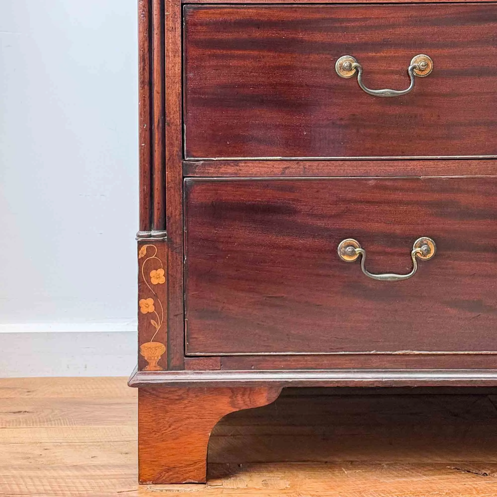 georgian inlay and penwork mahogany chest of drawers-4.jpg