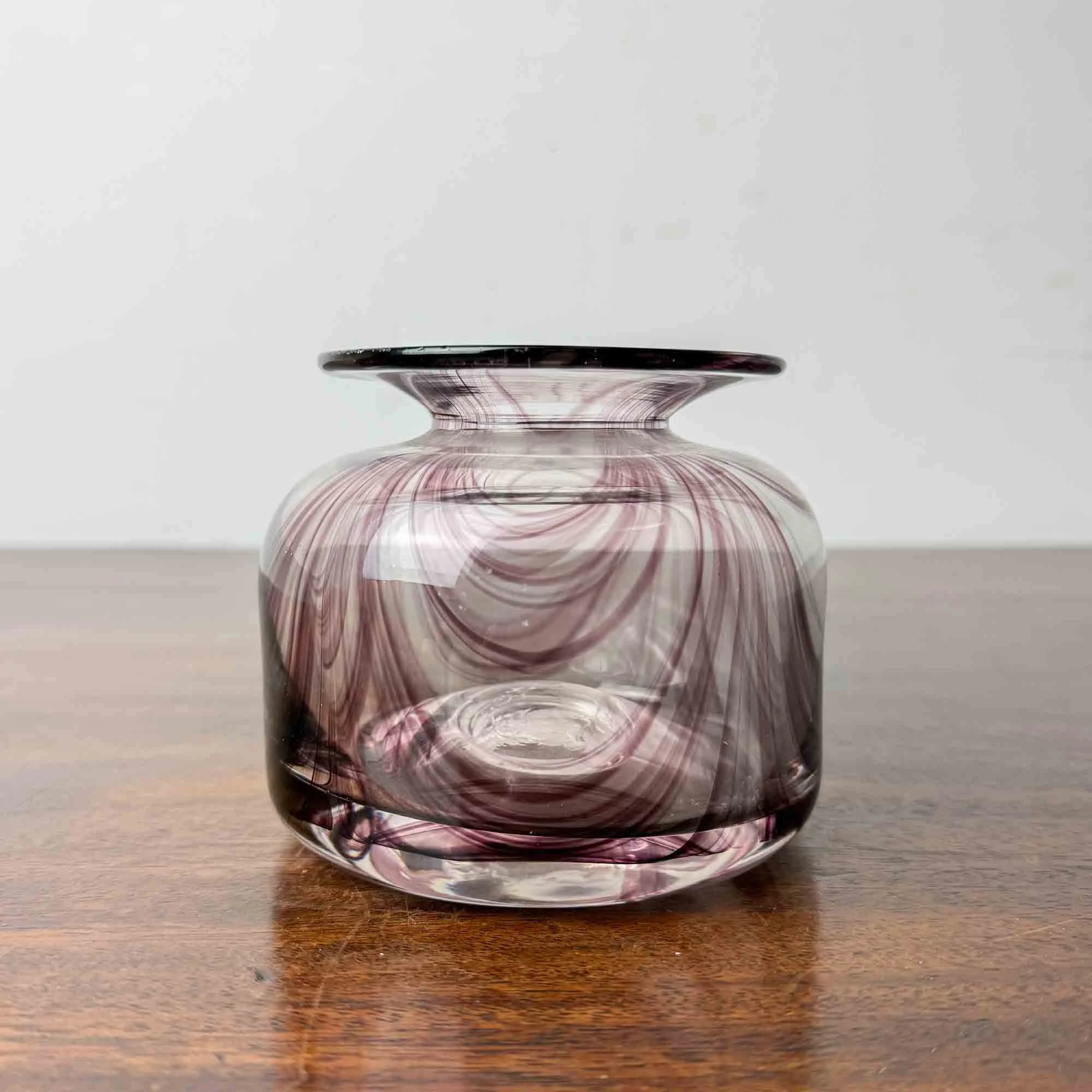 liskeard glass purple ribbon vase