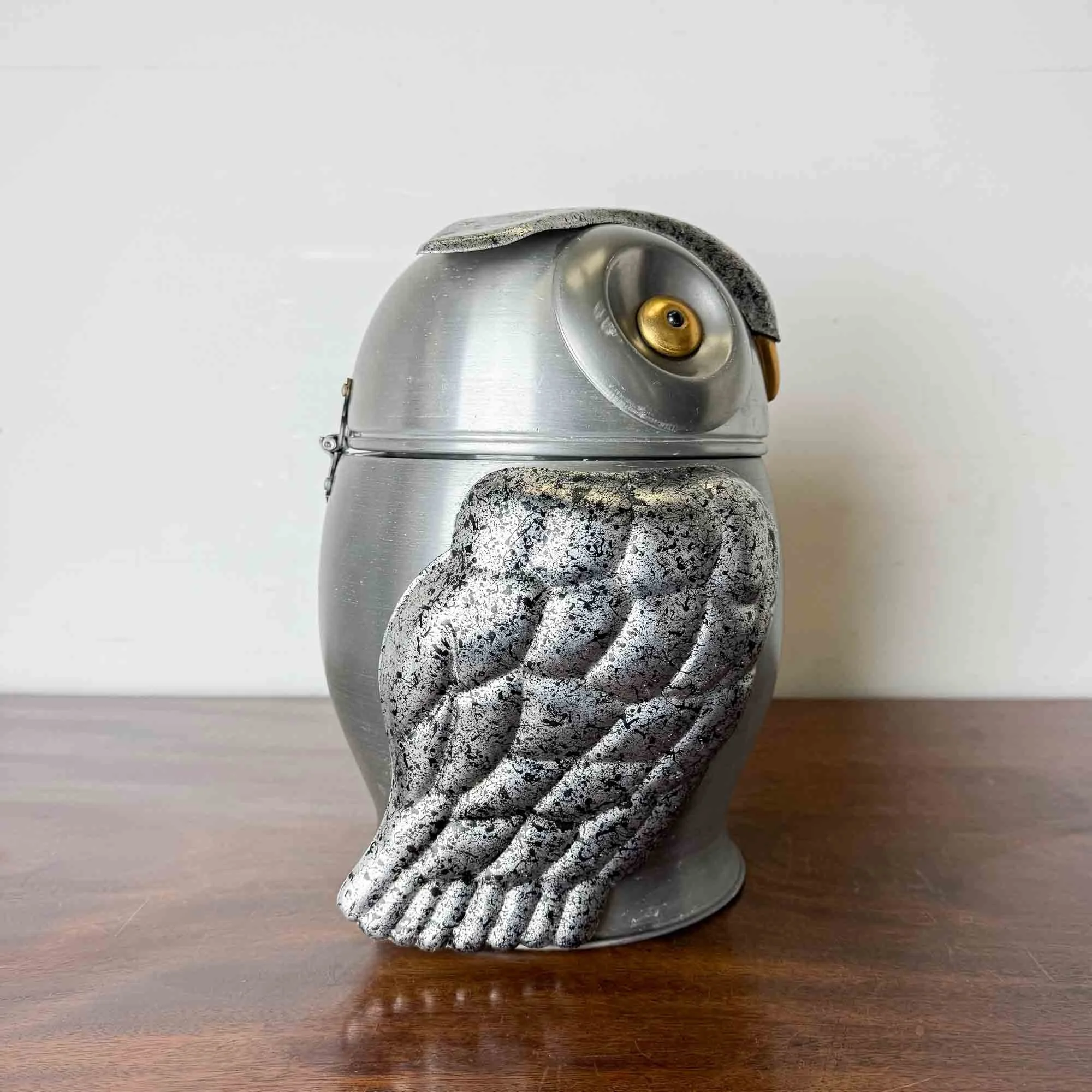 vintage aluminium owl ice bucket