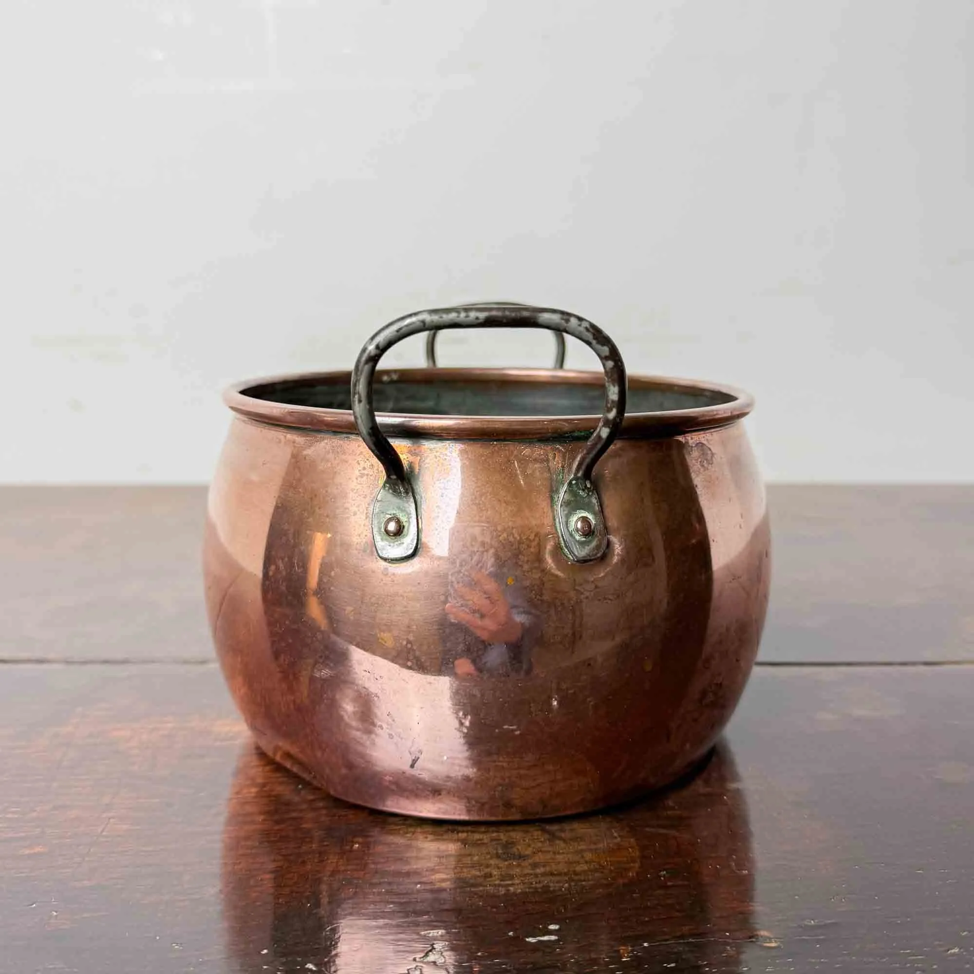 small antique copper cauldron planter-5.jpg