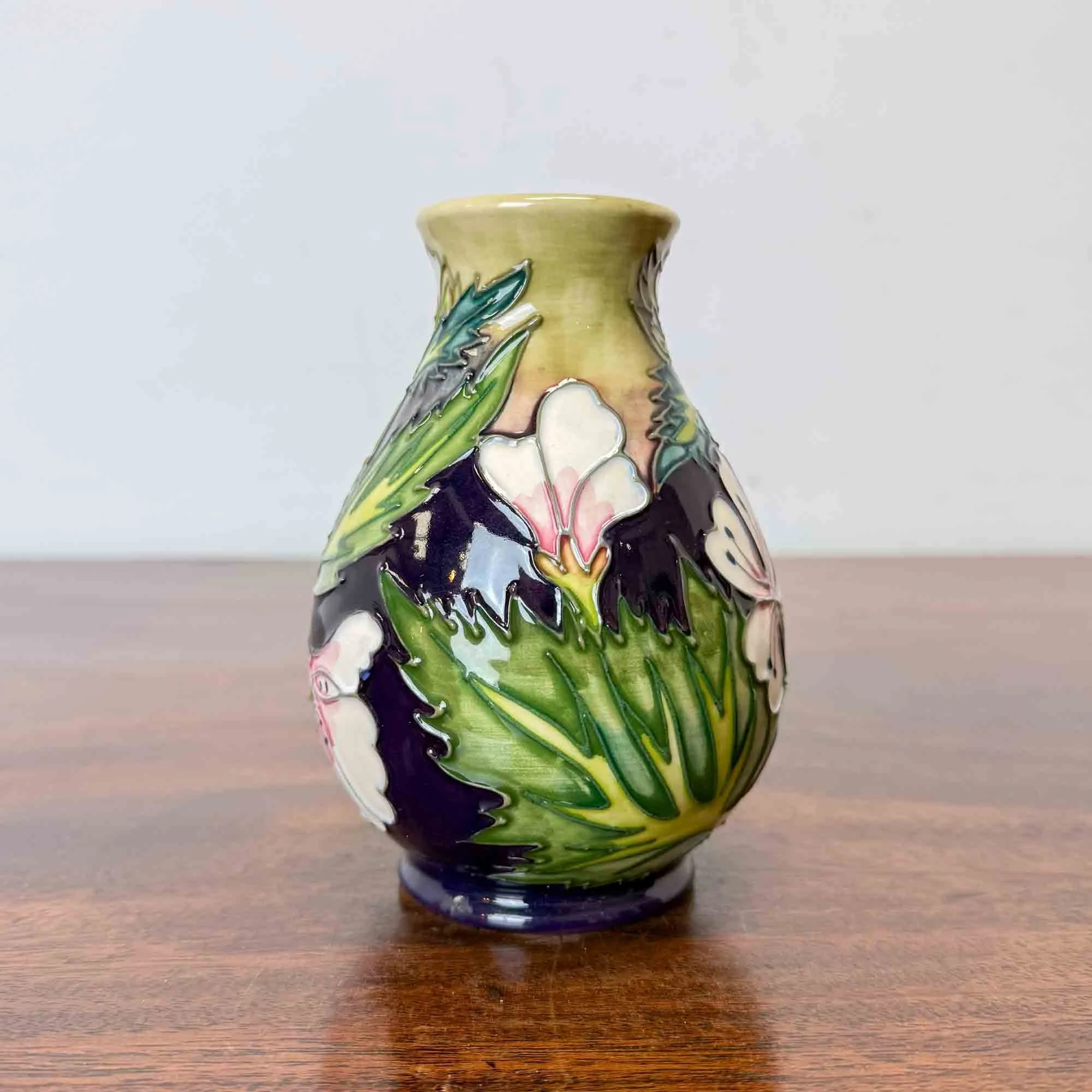 Moorcroft mallow pattern vase the herb collection philip gibson