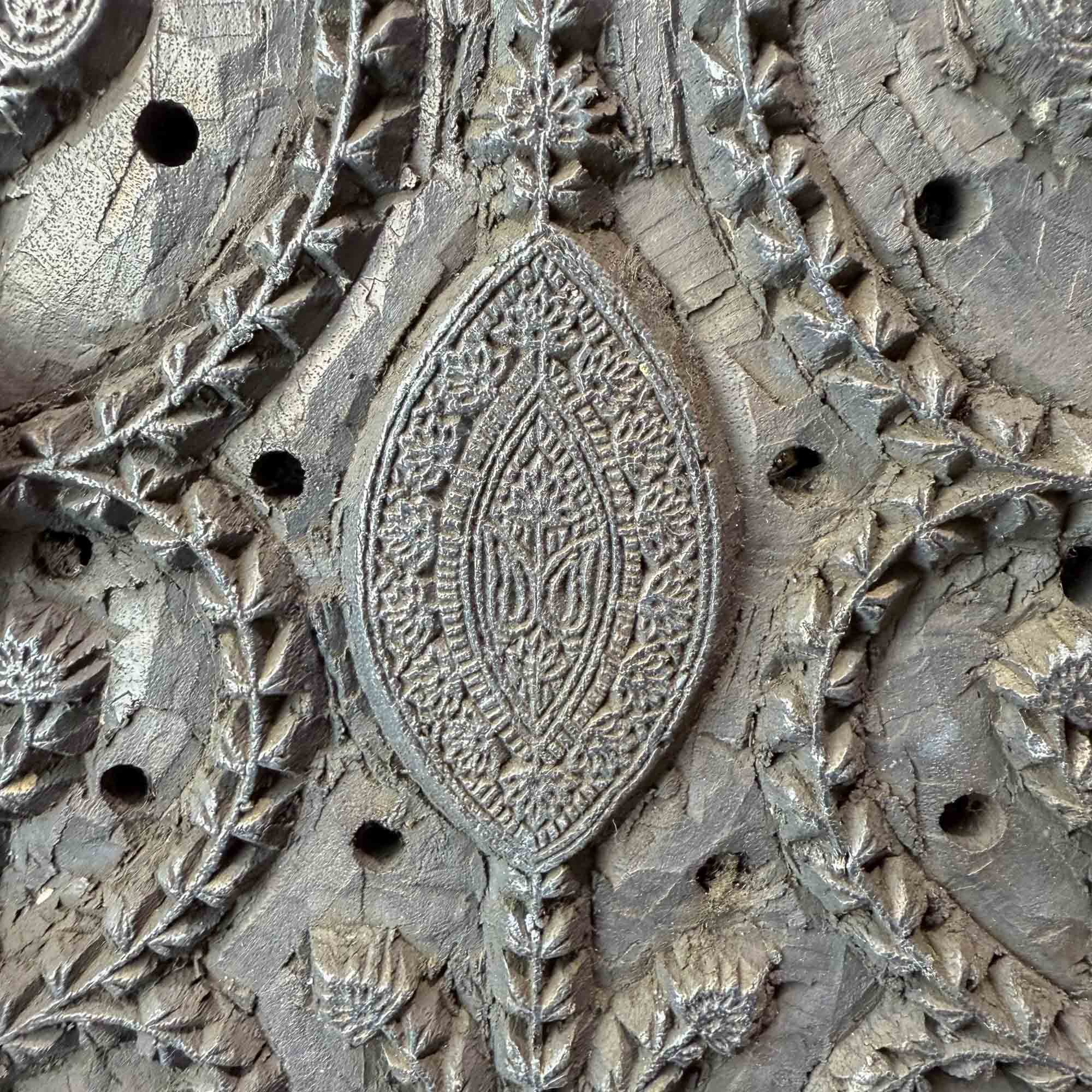 Vintage Carved Wooden Printing Block