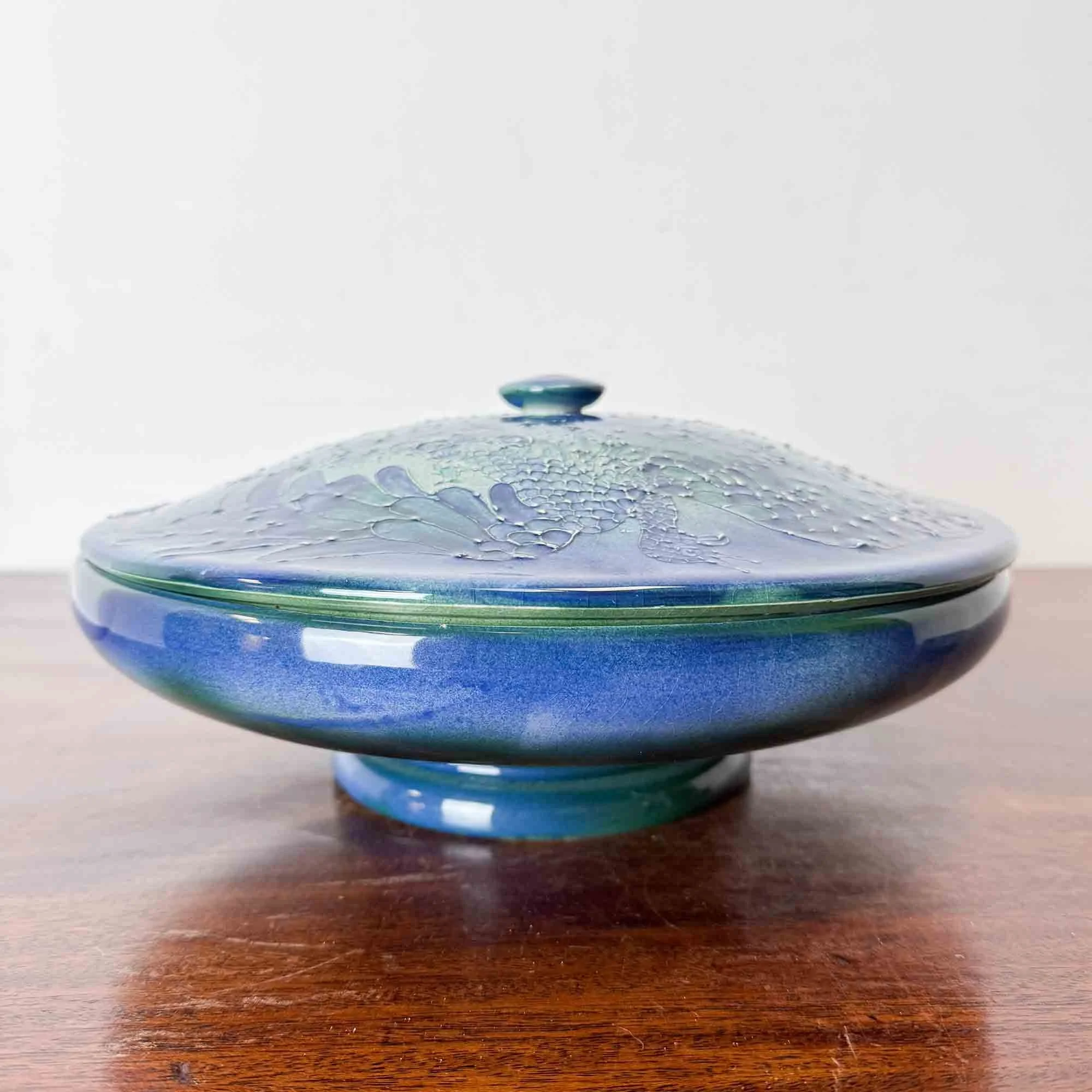 Lise B Moorcroft studio pottery peacock bowl-16.jpg
