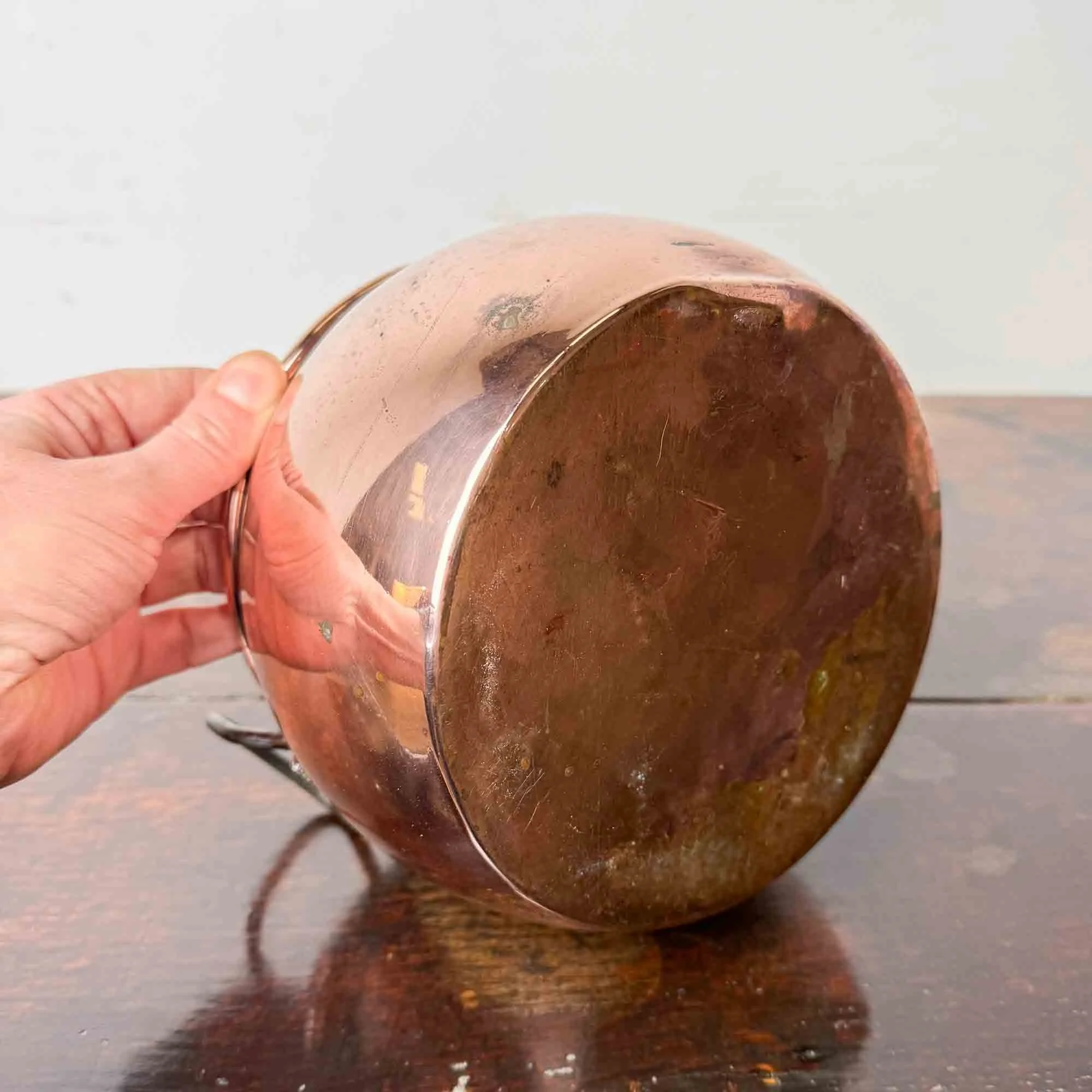 small antique copper cauldron planter-1.jpg