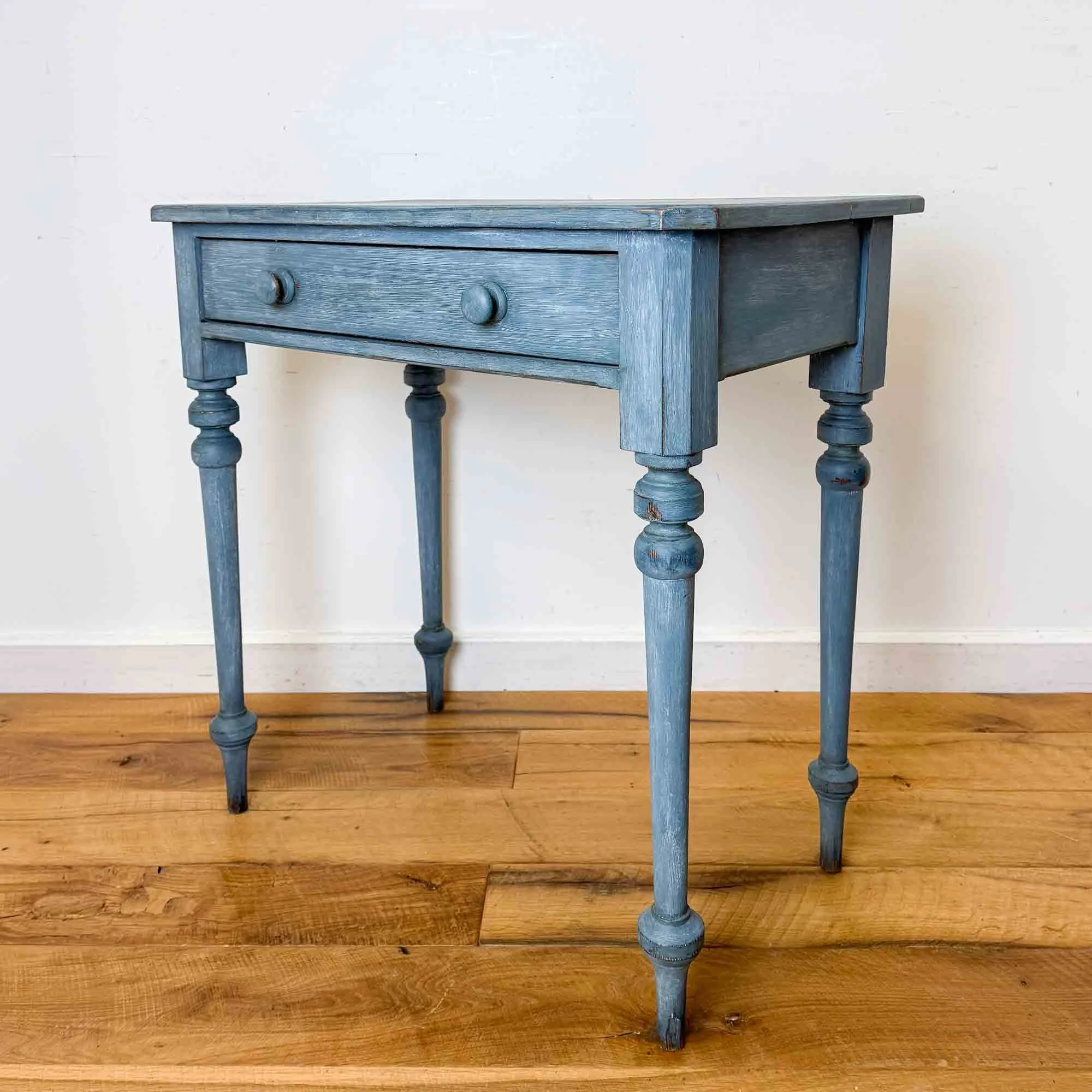 painted pine side table blue