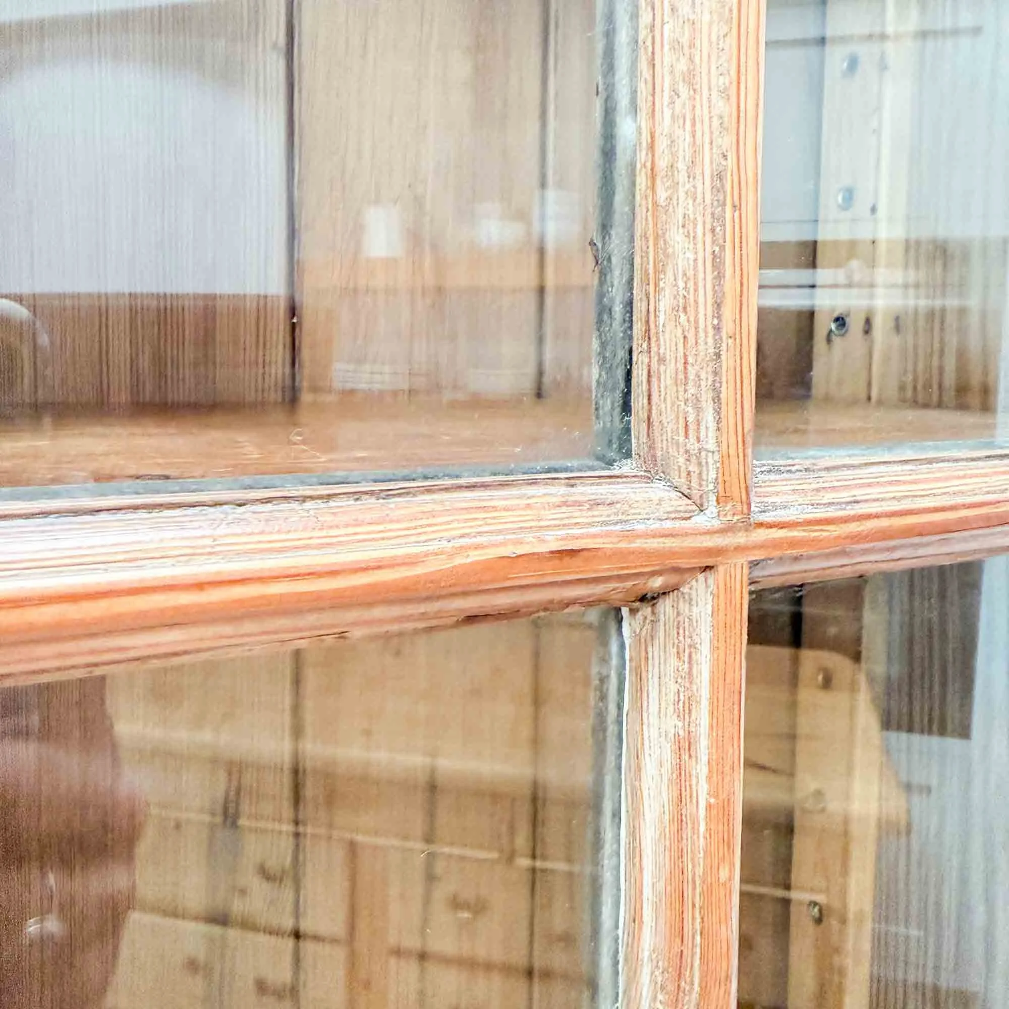 antique pitch pine glazed bookcase-7.jpg