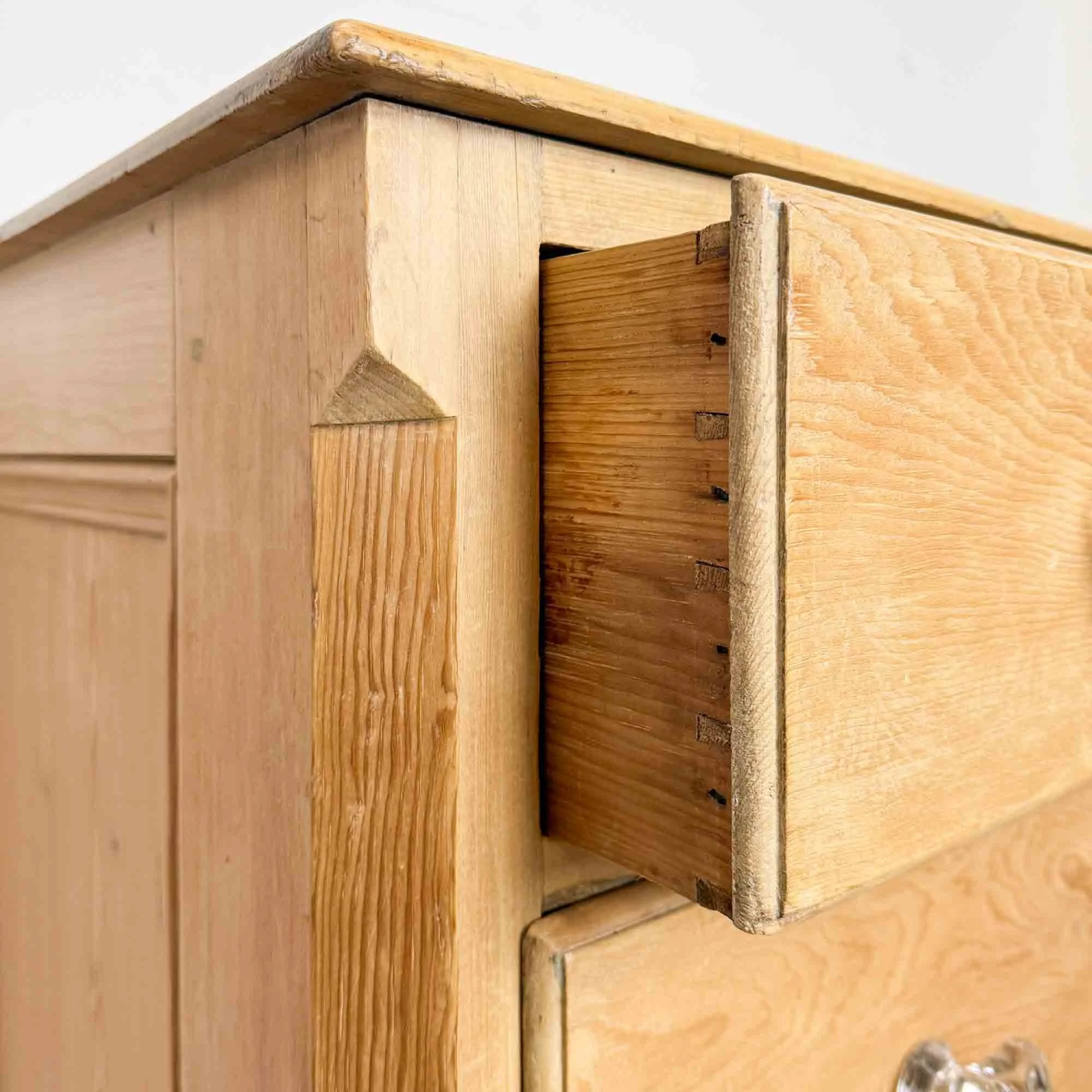 antique pine chest of drawers with glass knobs-12.jpg
