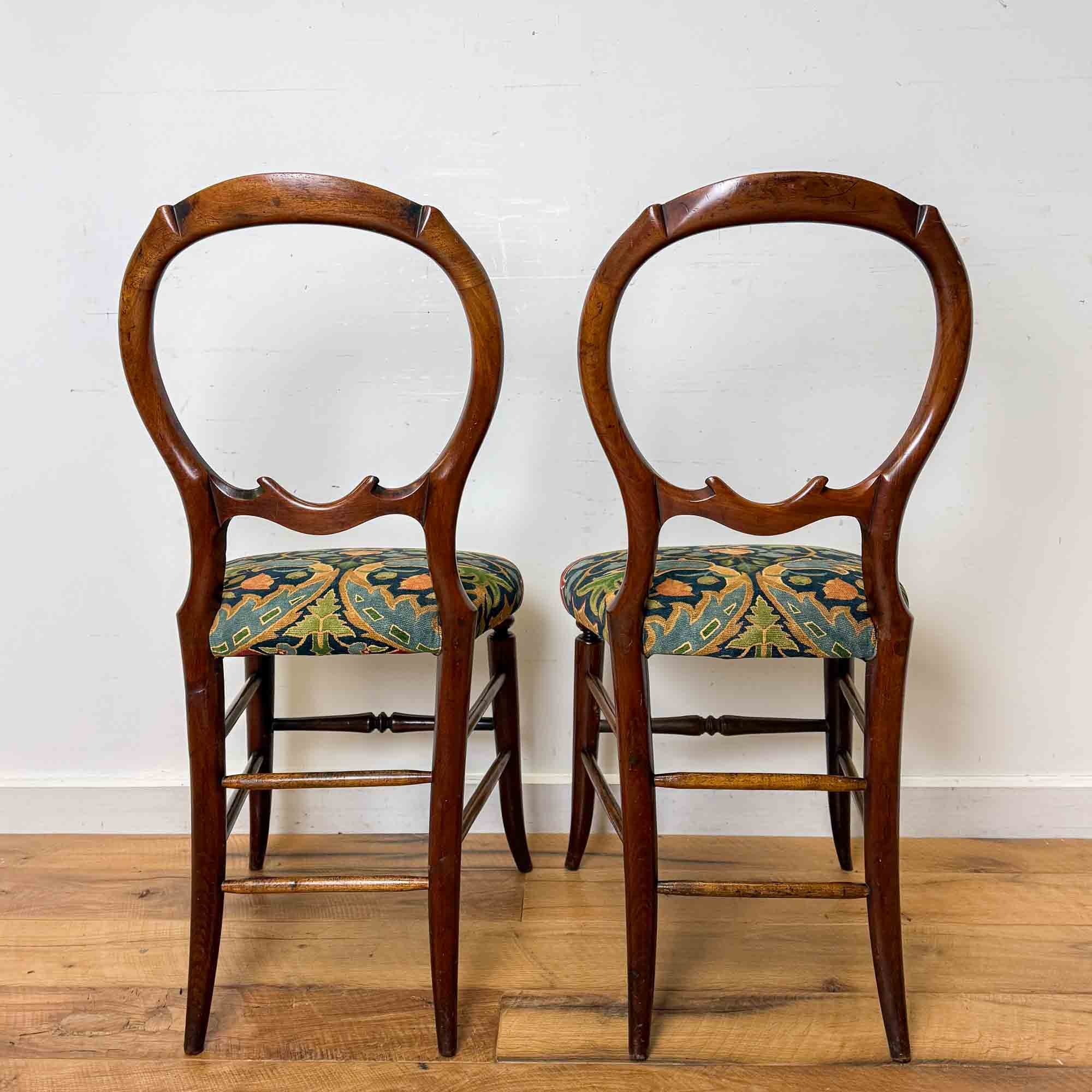 pair of victorian balloon back chairs