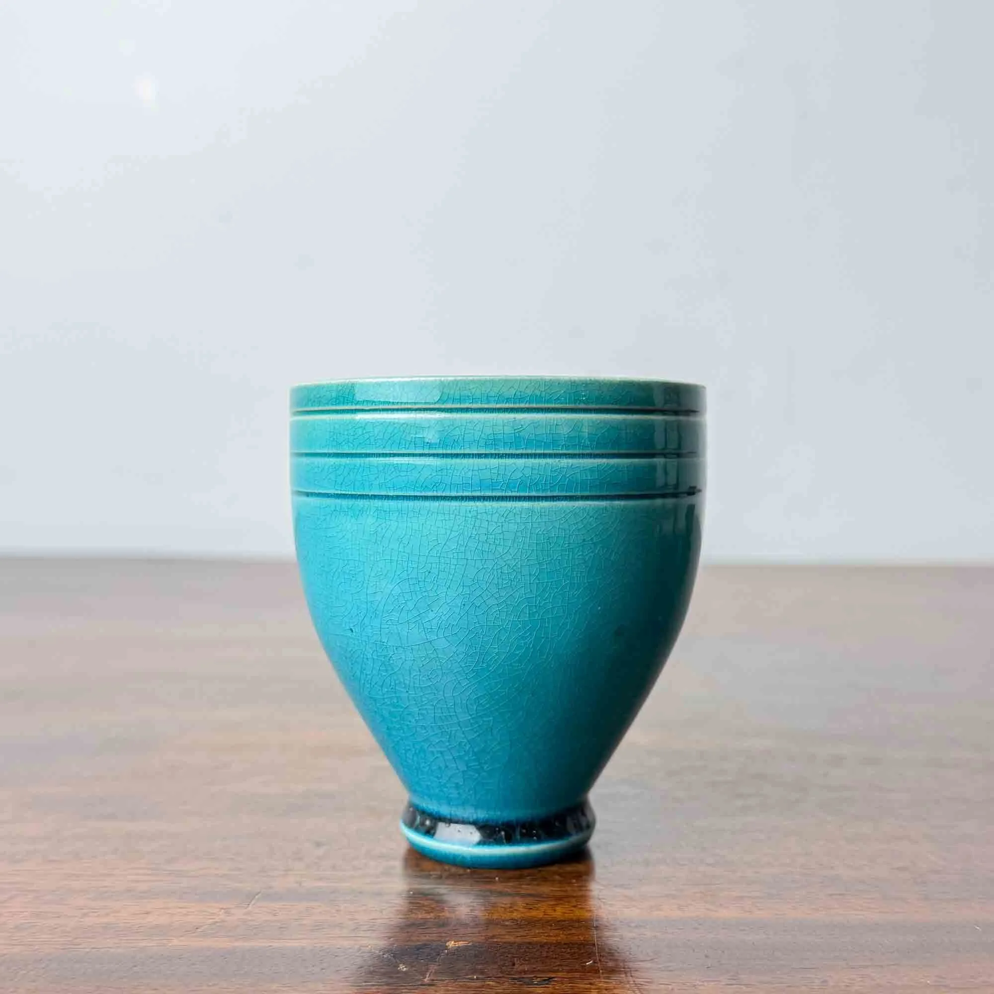 Small Burmantofts Turquoise Vase
