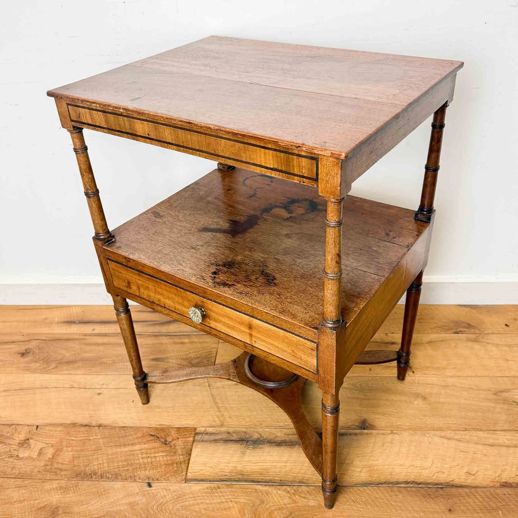 antique mahogany two tier washstand with drawer-2.jpg