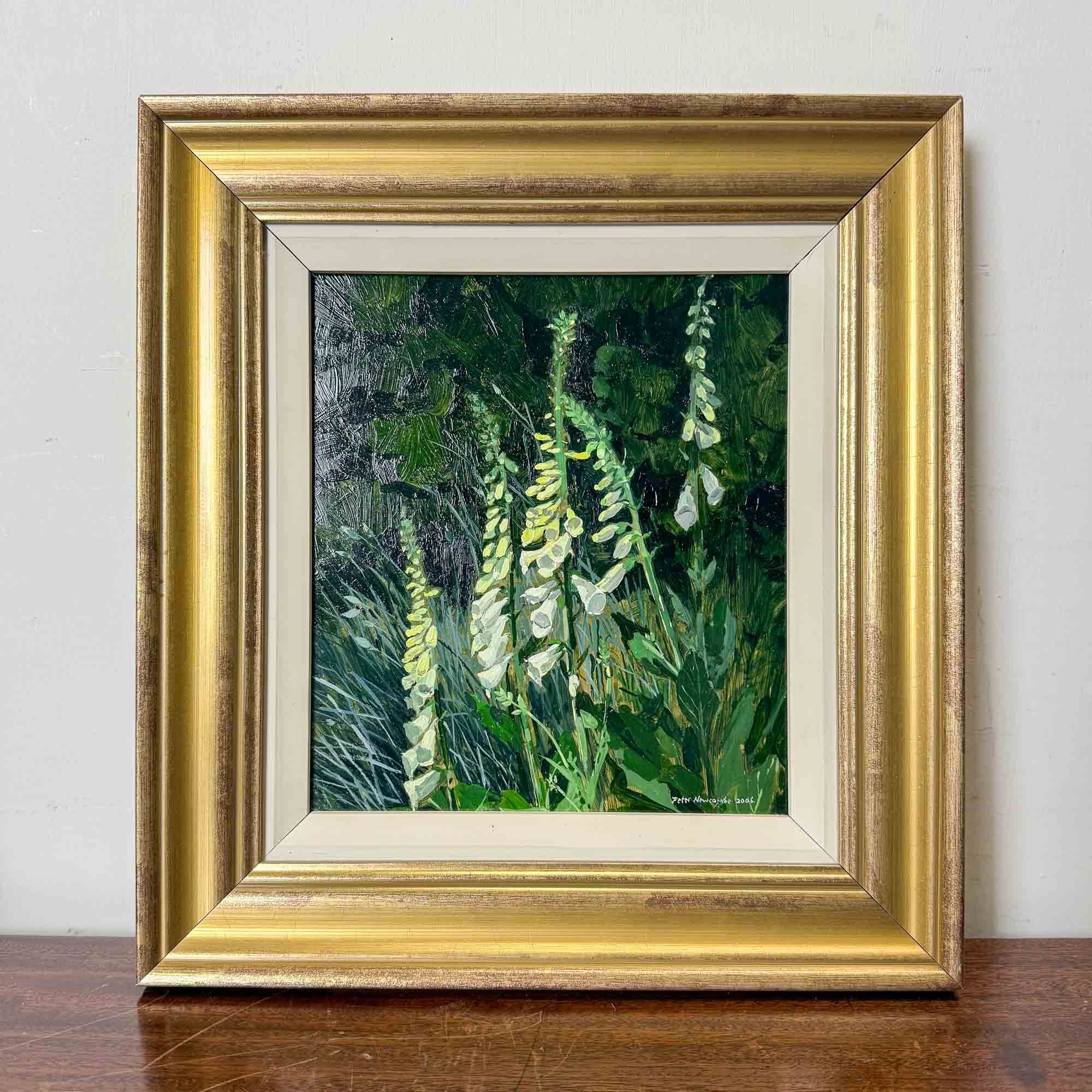 White Foxgloves Oil Painting by Peter Newcombe