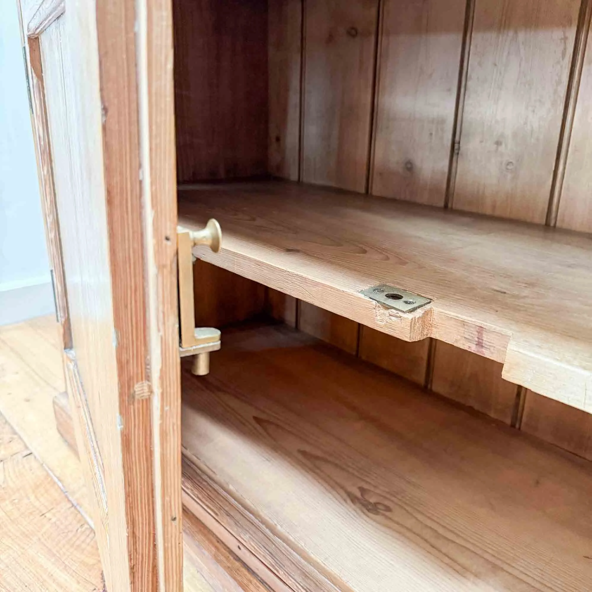 antique pitch pine glazed bookcase-9.jpg