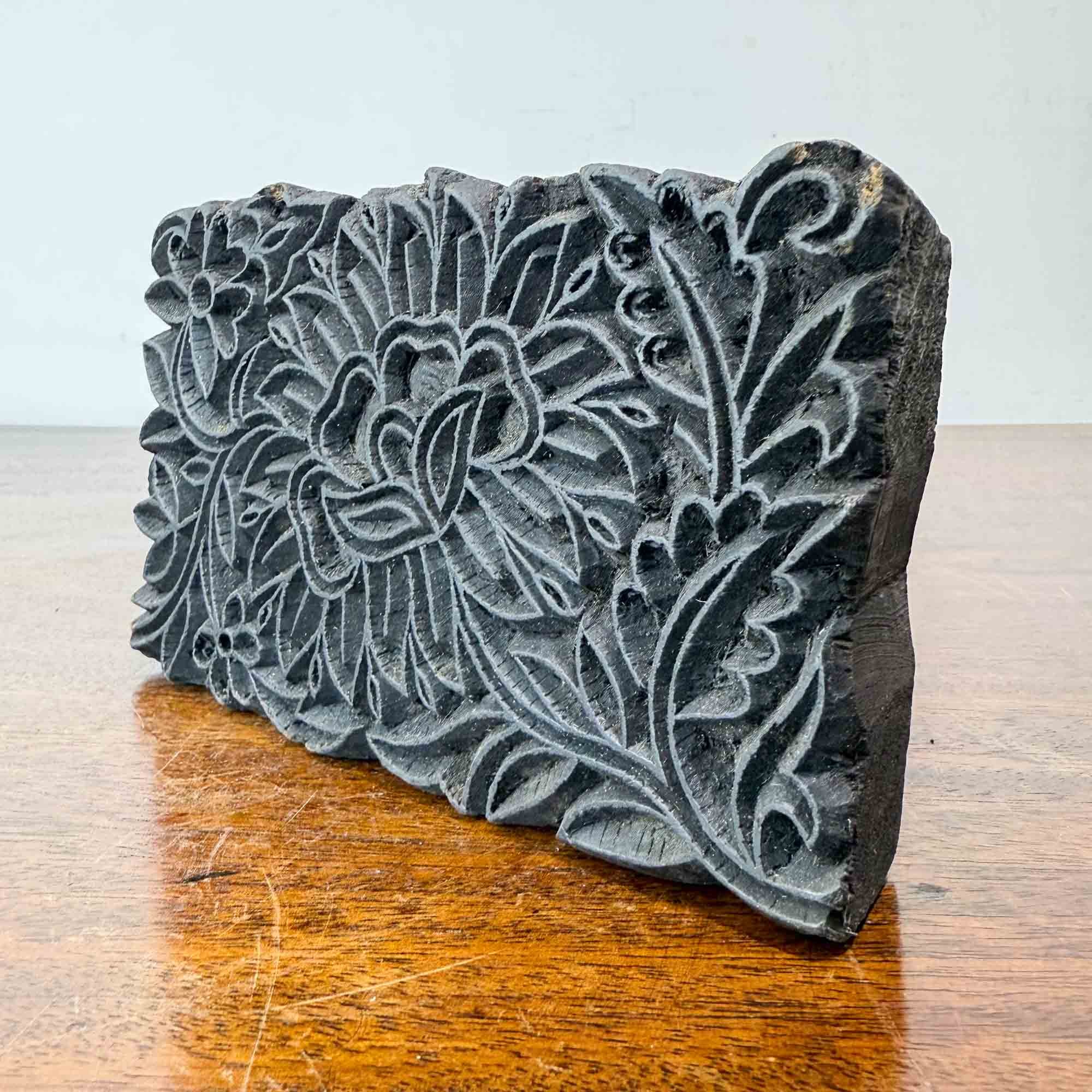 Vintage Carved Wooden Printing Block