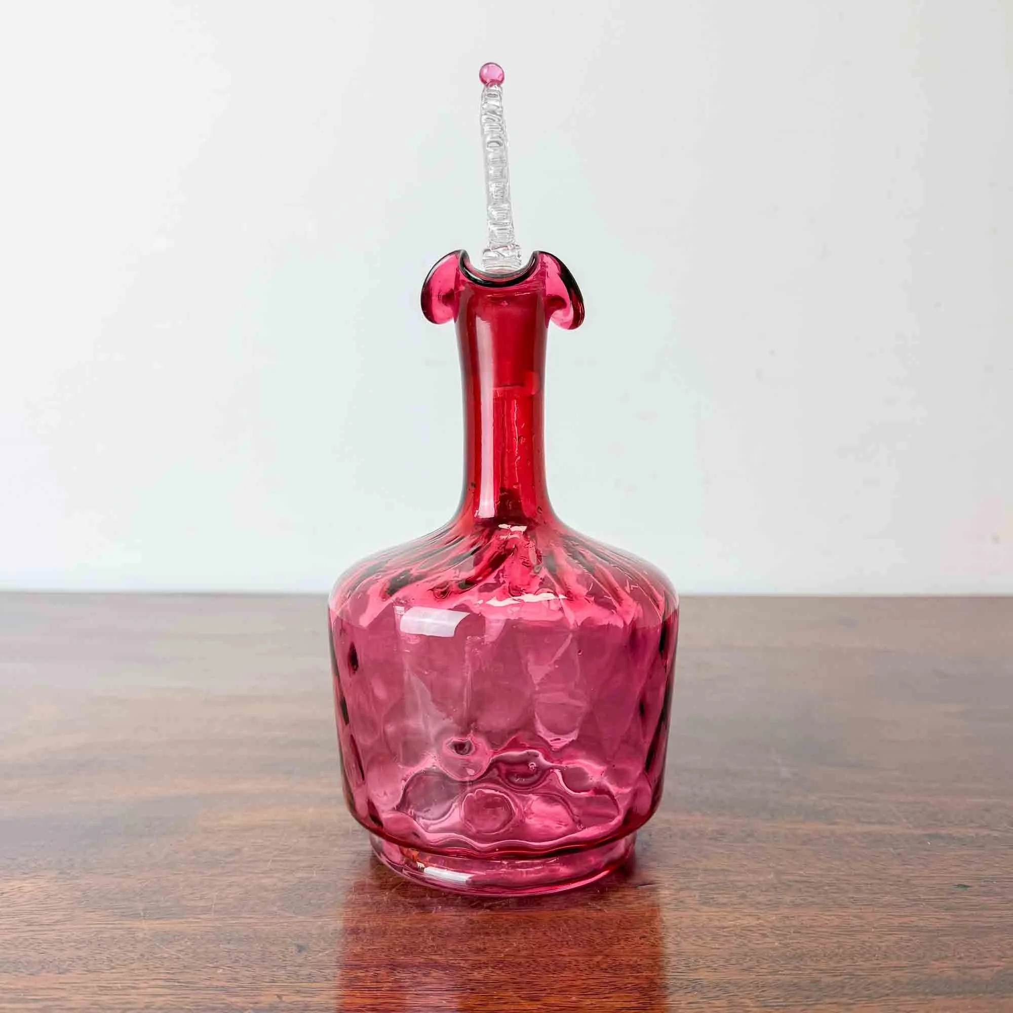 victorian cranberry glass decanter