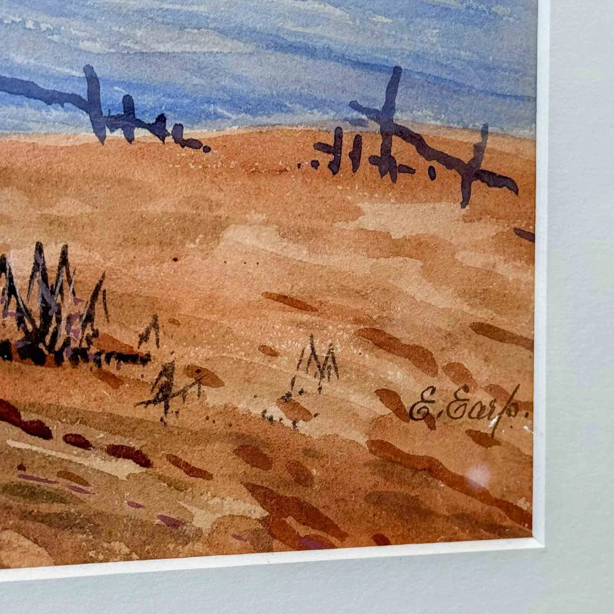 watercolour landscape painting by E Earp