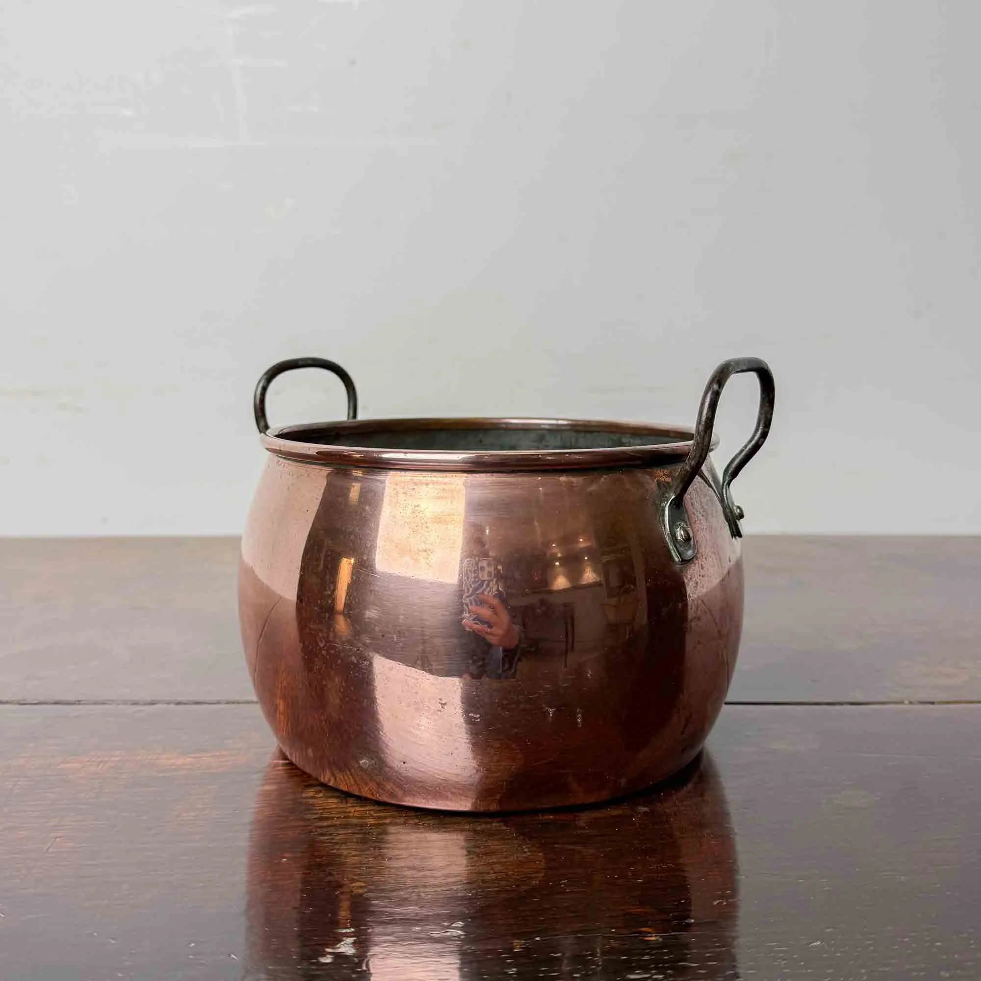 small antique copper cauldron planter-7.jpg