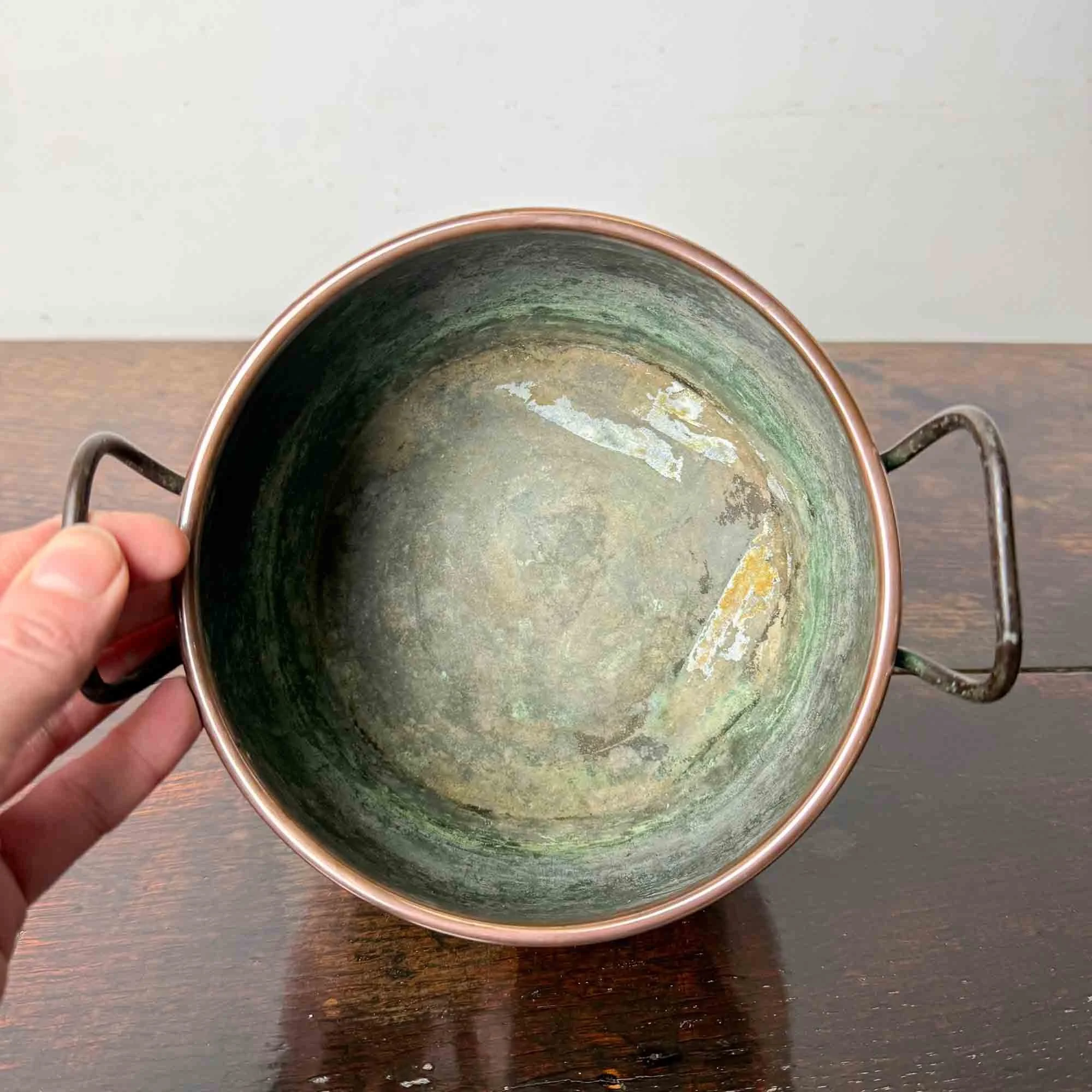 small antique copper cauldron planter-2.jpg