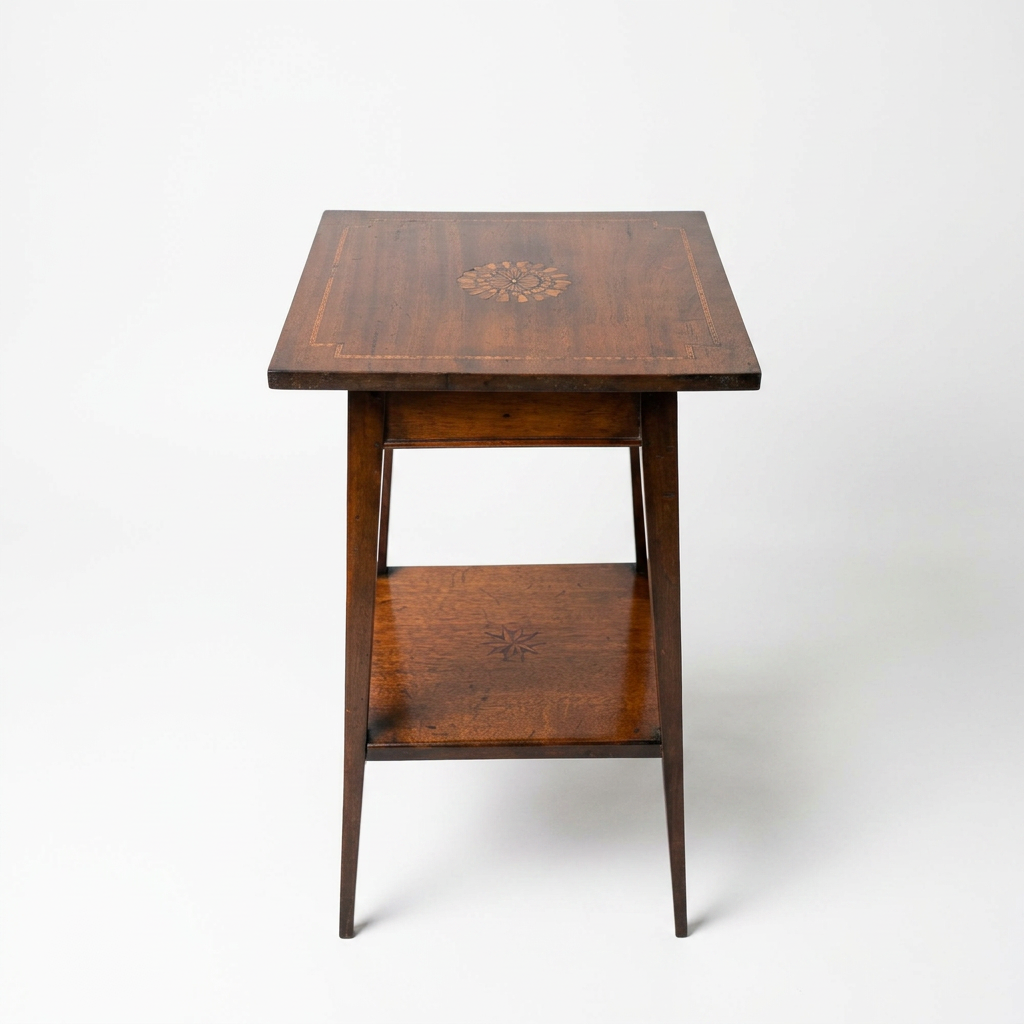 Edwardian Inlaid Side Table with Lift Up Top