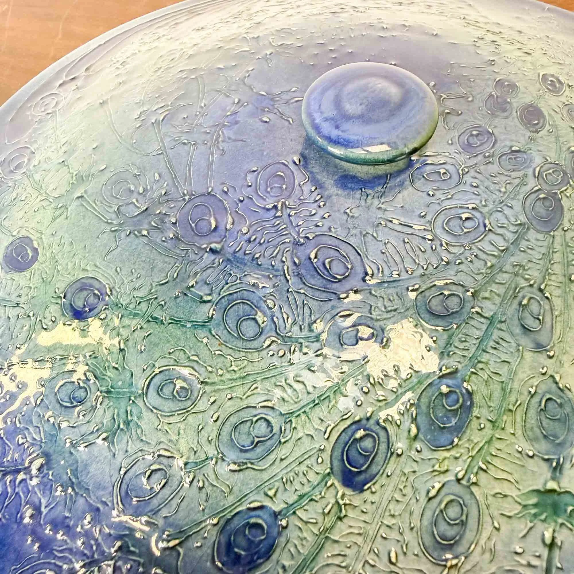 Lise B Moorcroft studio pottery peacock bowl-14.jpg