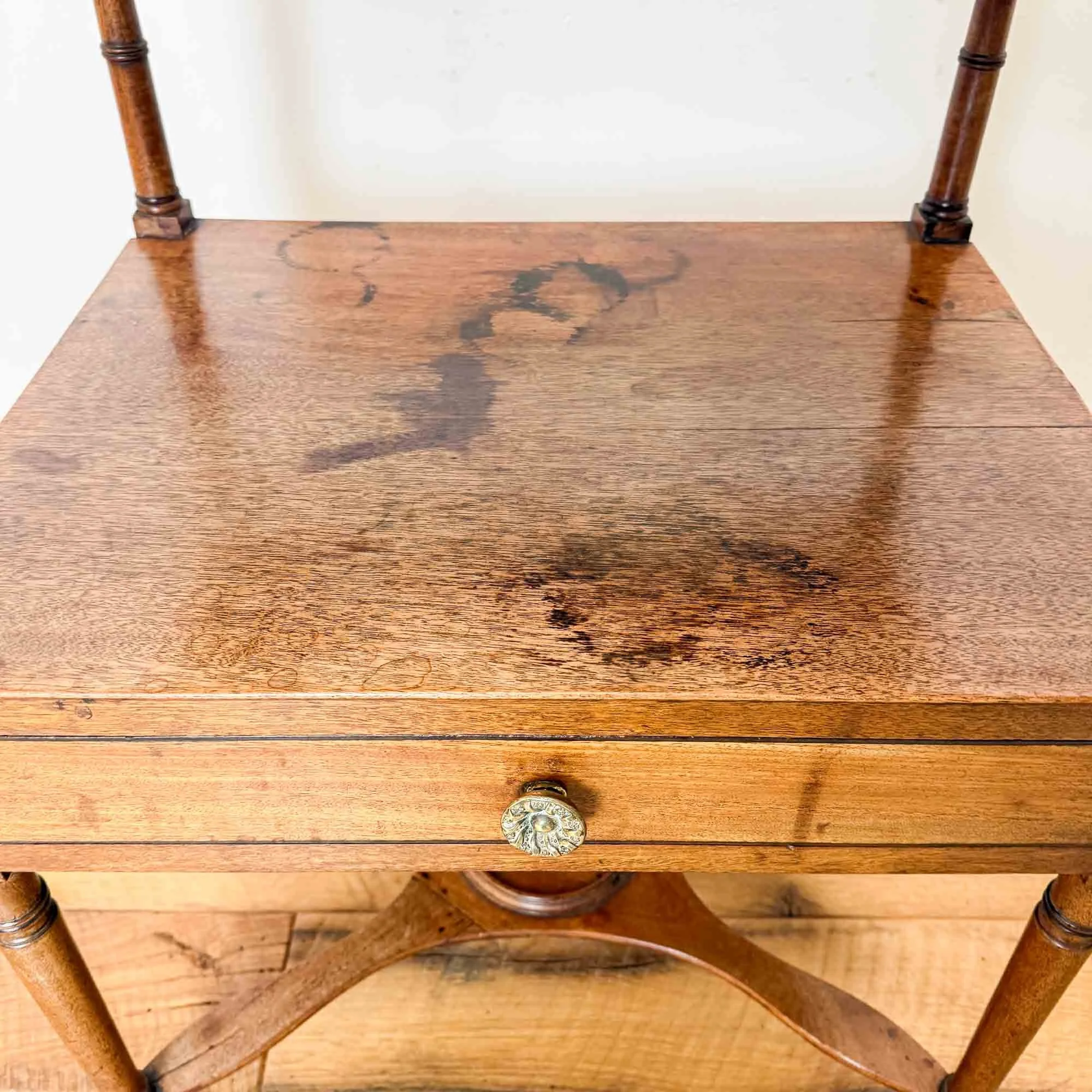 antique mahogany two tier washstand with drawer-5.jpg