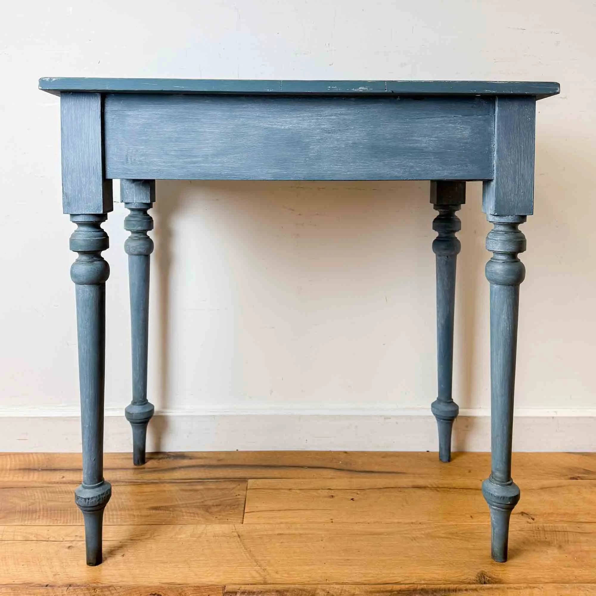 antique pine blue painted table.jpg