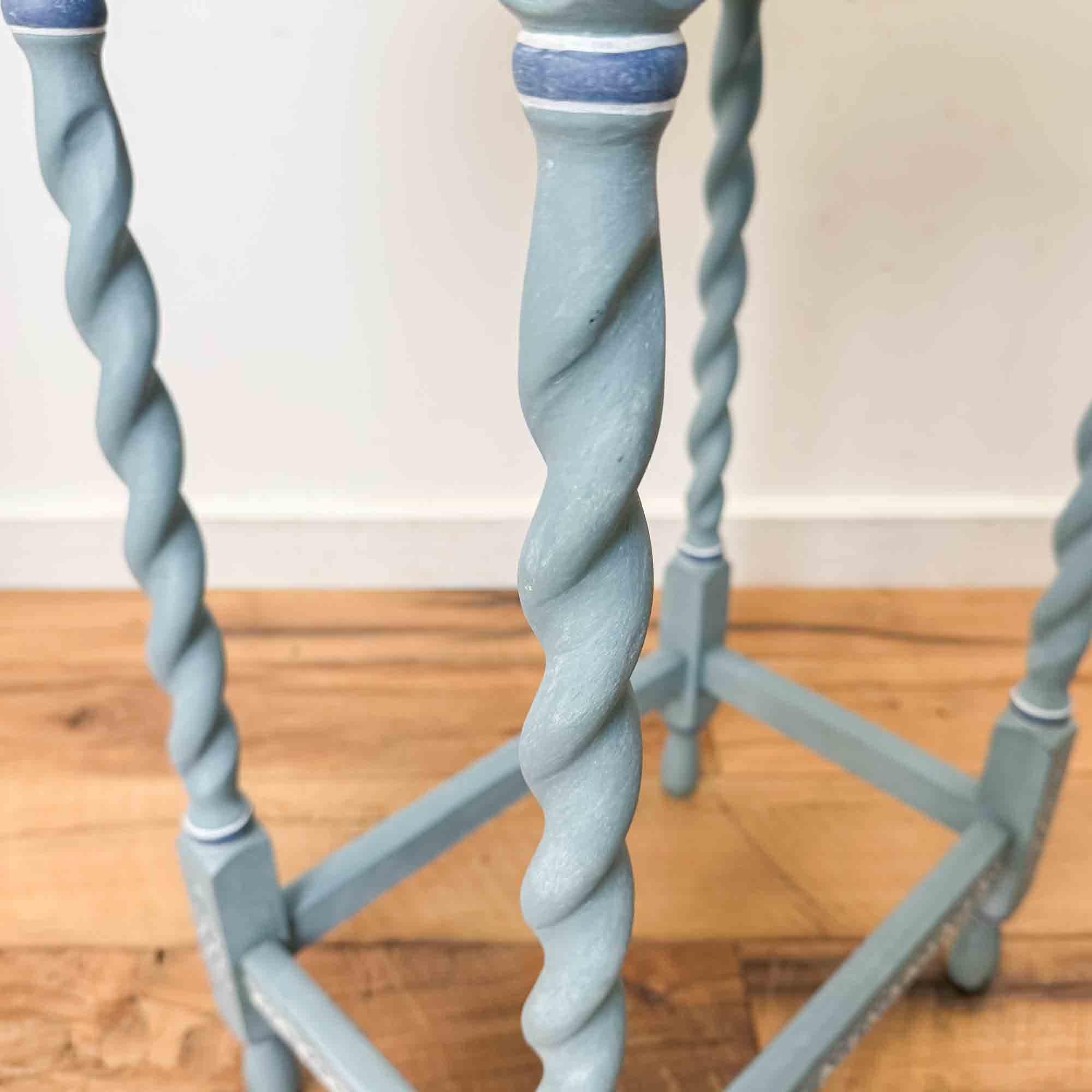 blue painted oval barley twist table-7.jpg