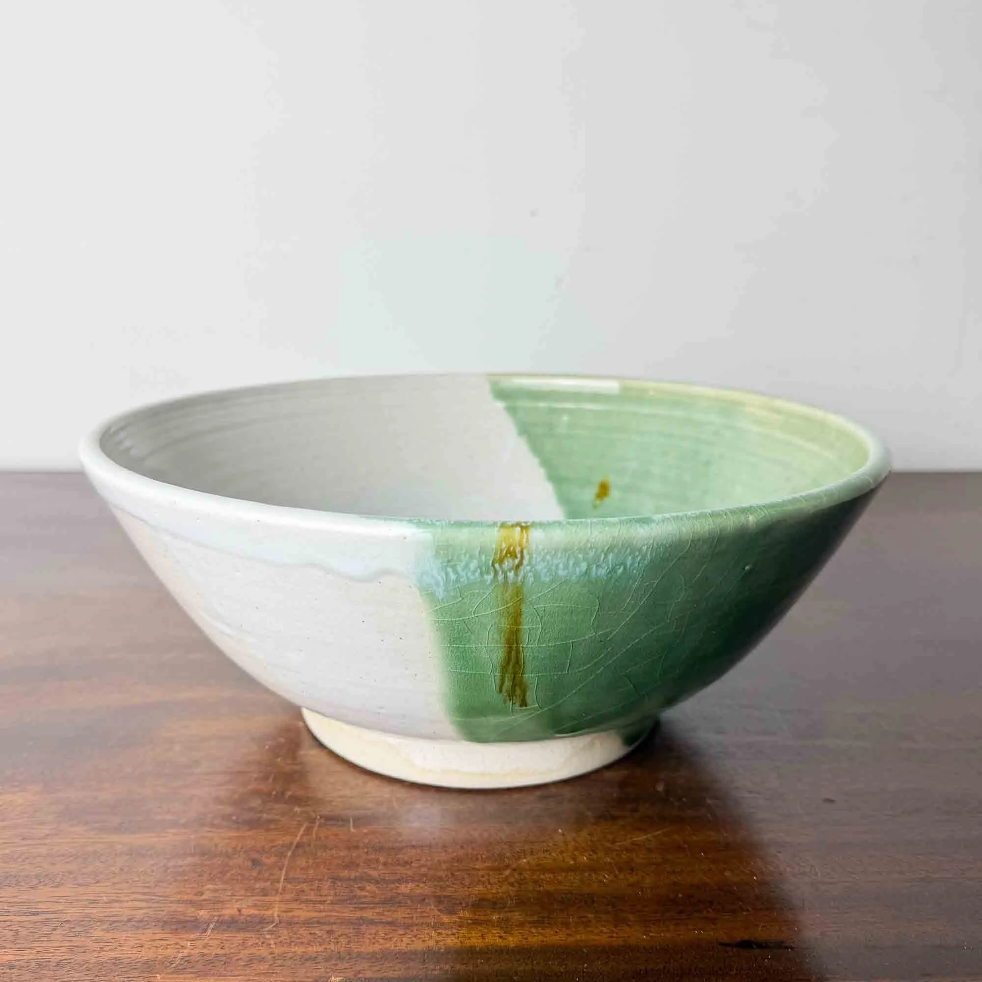 green and white studio pottery fruit bowl-05.jpg