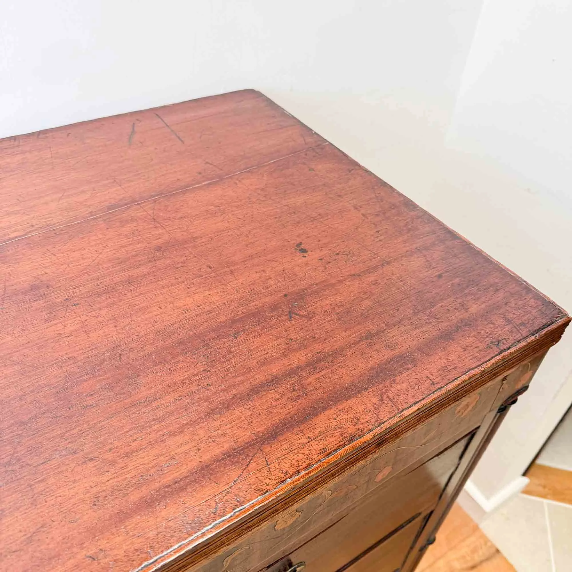 georgian inlay and penwork mahogany chest of drawers-12.jpg