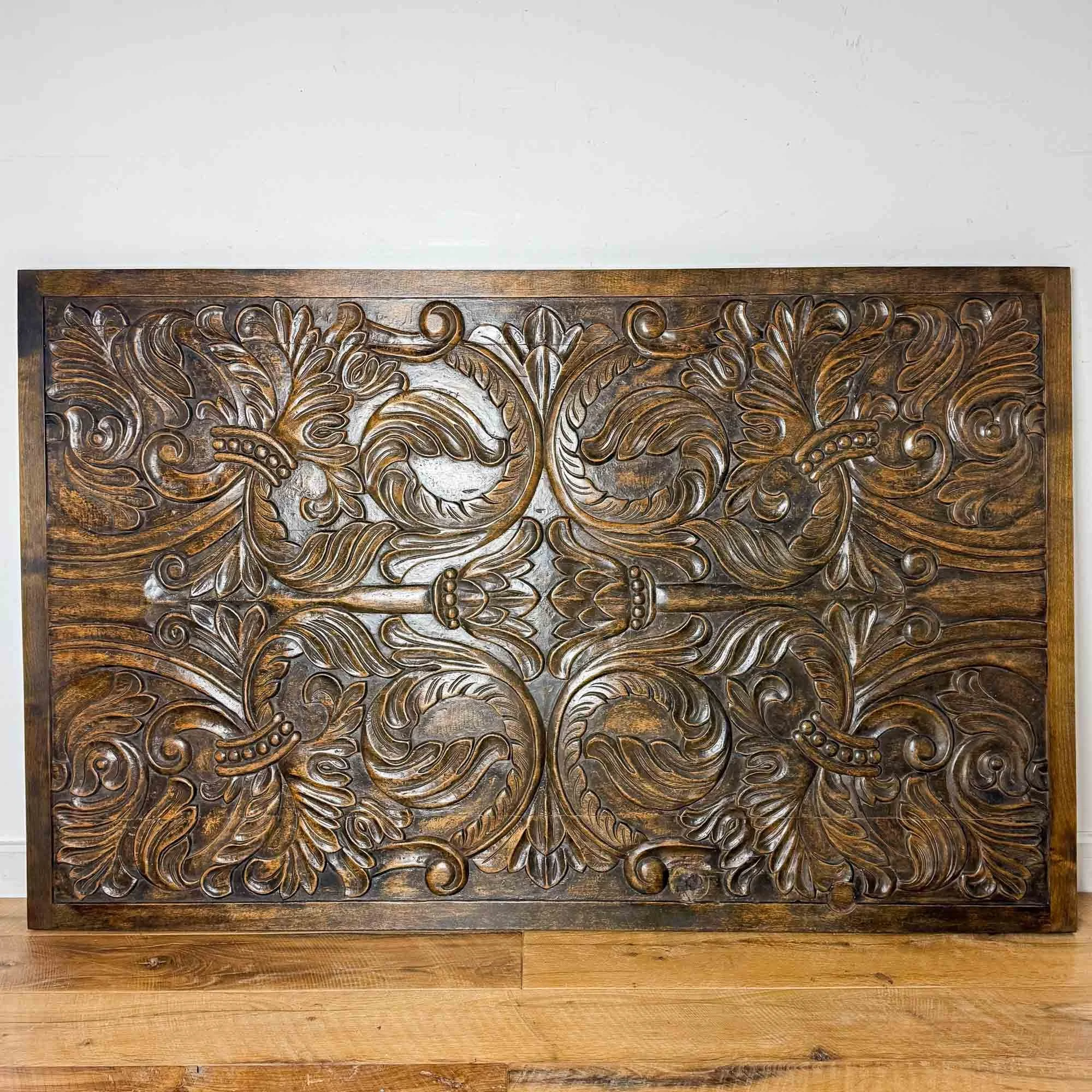Large Italian Carved Walnut Panel