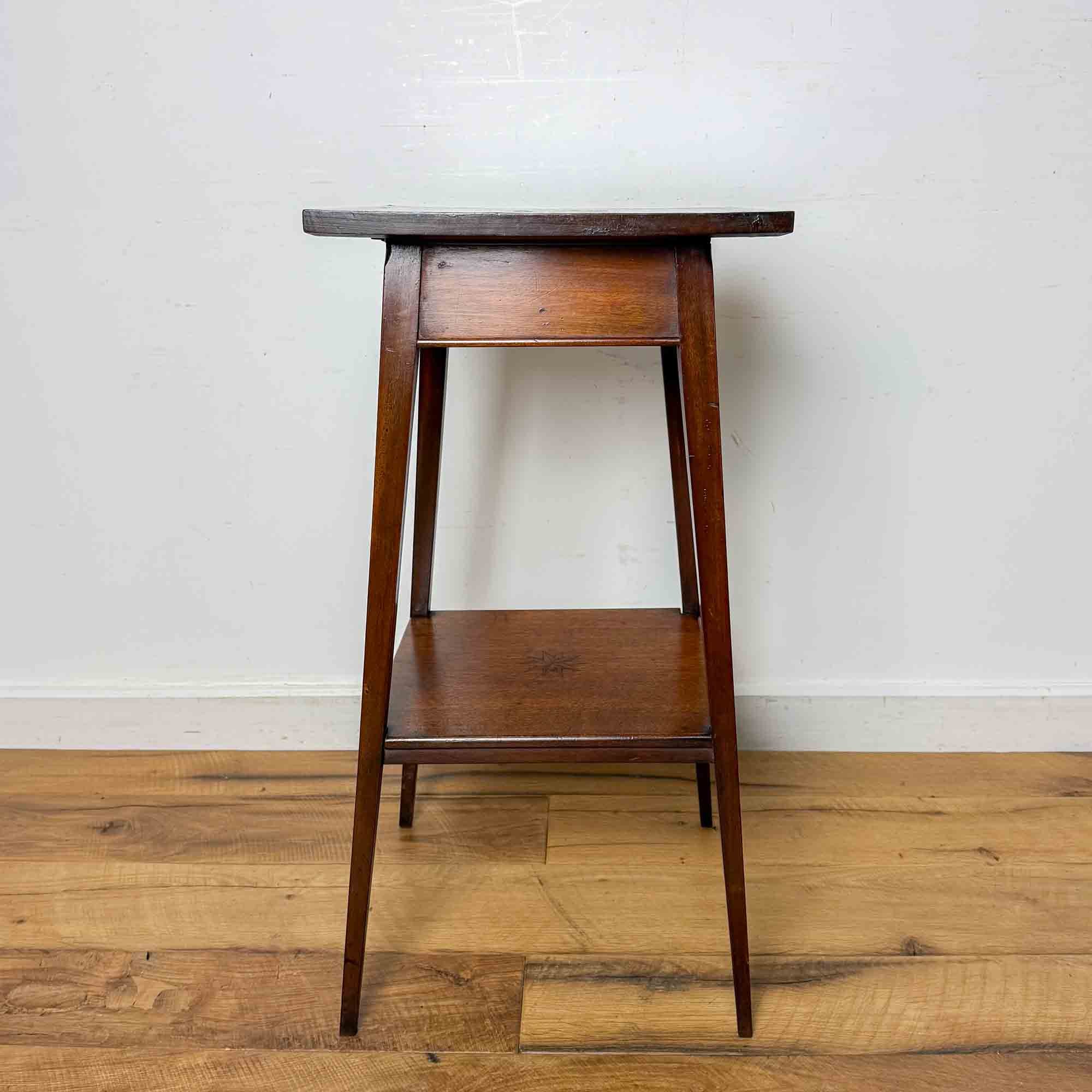 Edwardian Inlaid mahogany Side Table with Lift Up Top