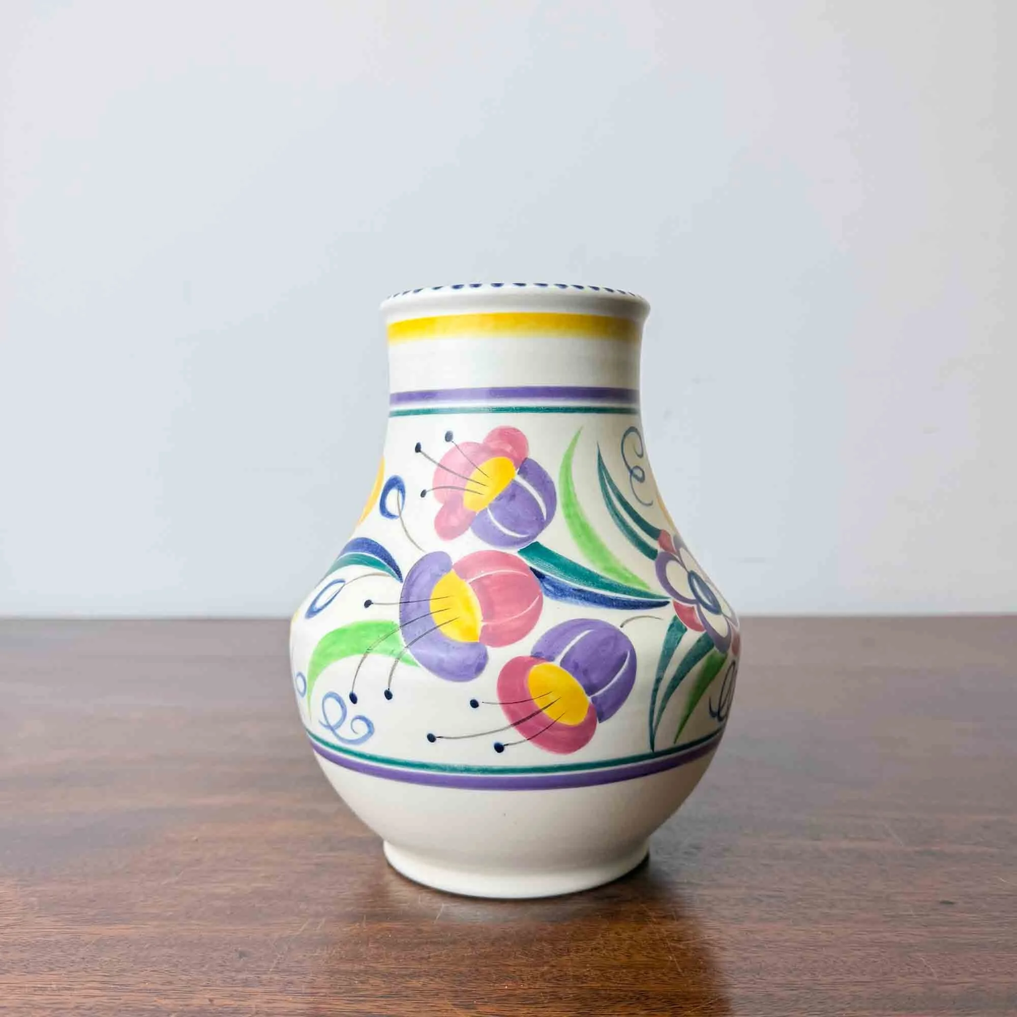 Vintage Poole Pottery YO Fuchsia Patten Vase