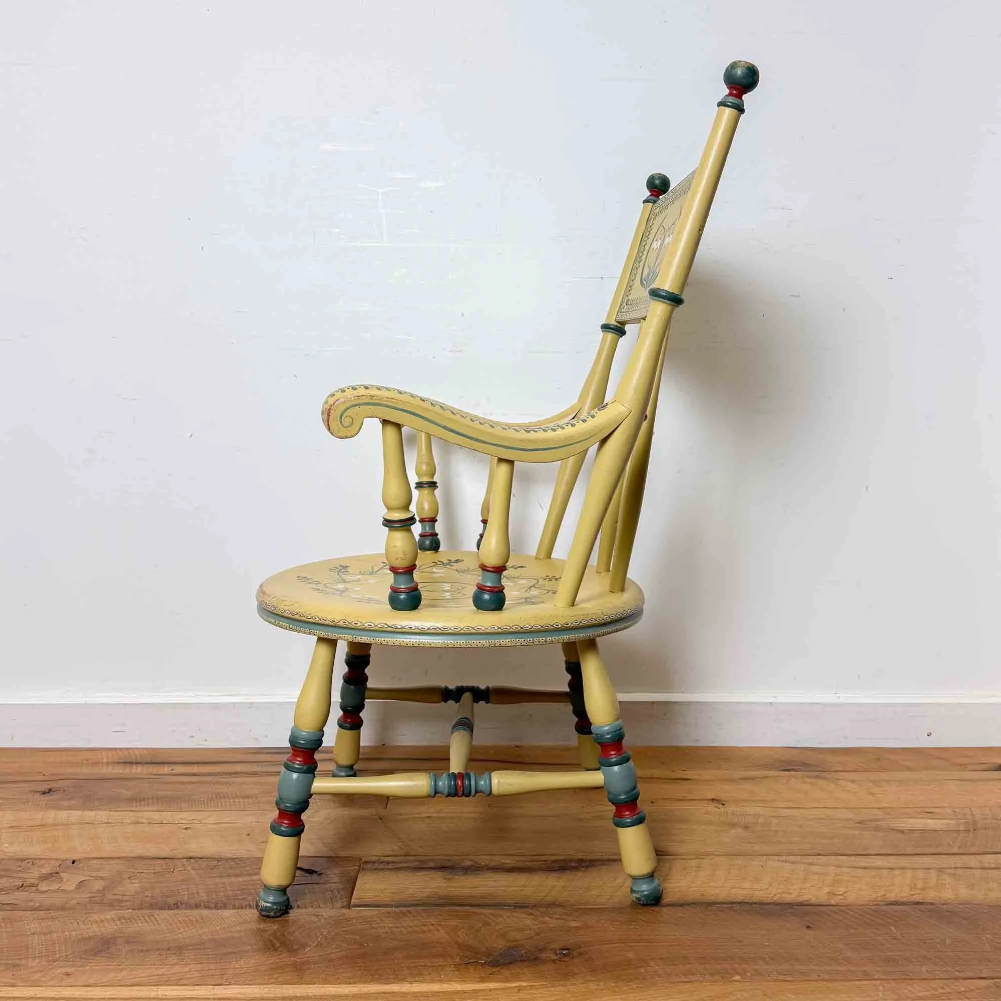 yellow folk art painted chair-18.jpg