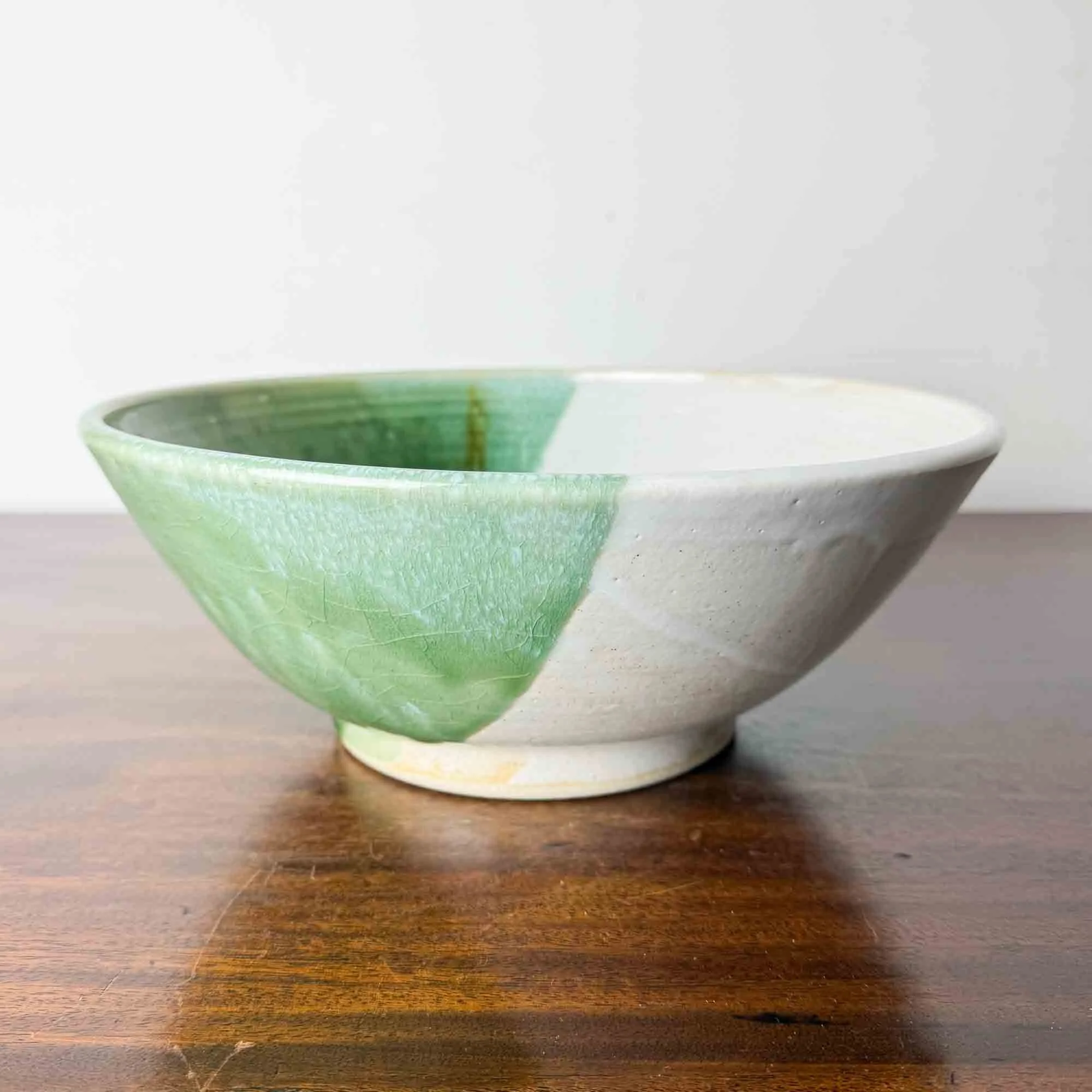 green and white studio pottery fruit bowl-07.jpg