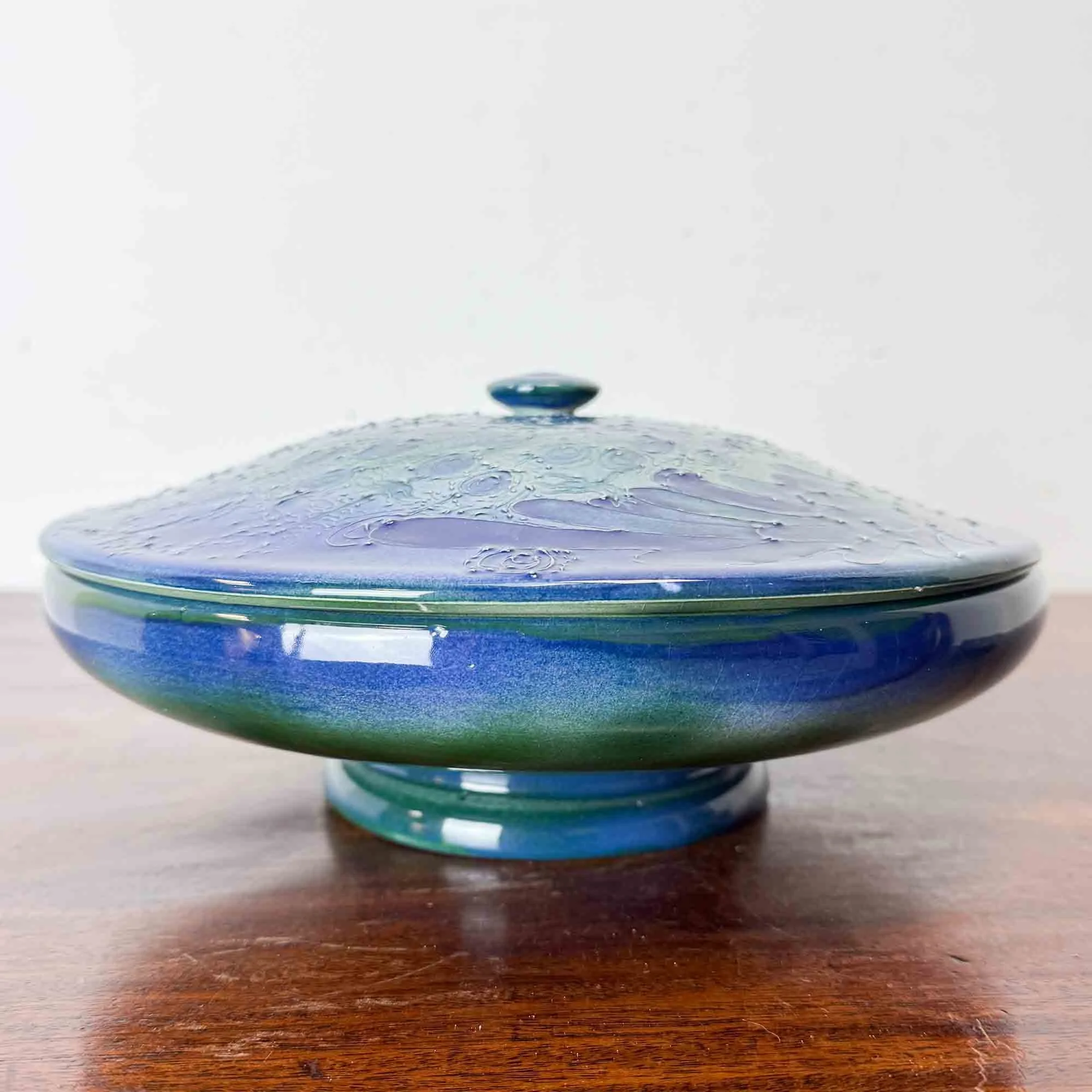 Lise B Moorcroft studio pottery peacock bowl-15.jpg