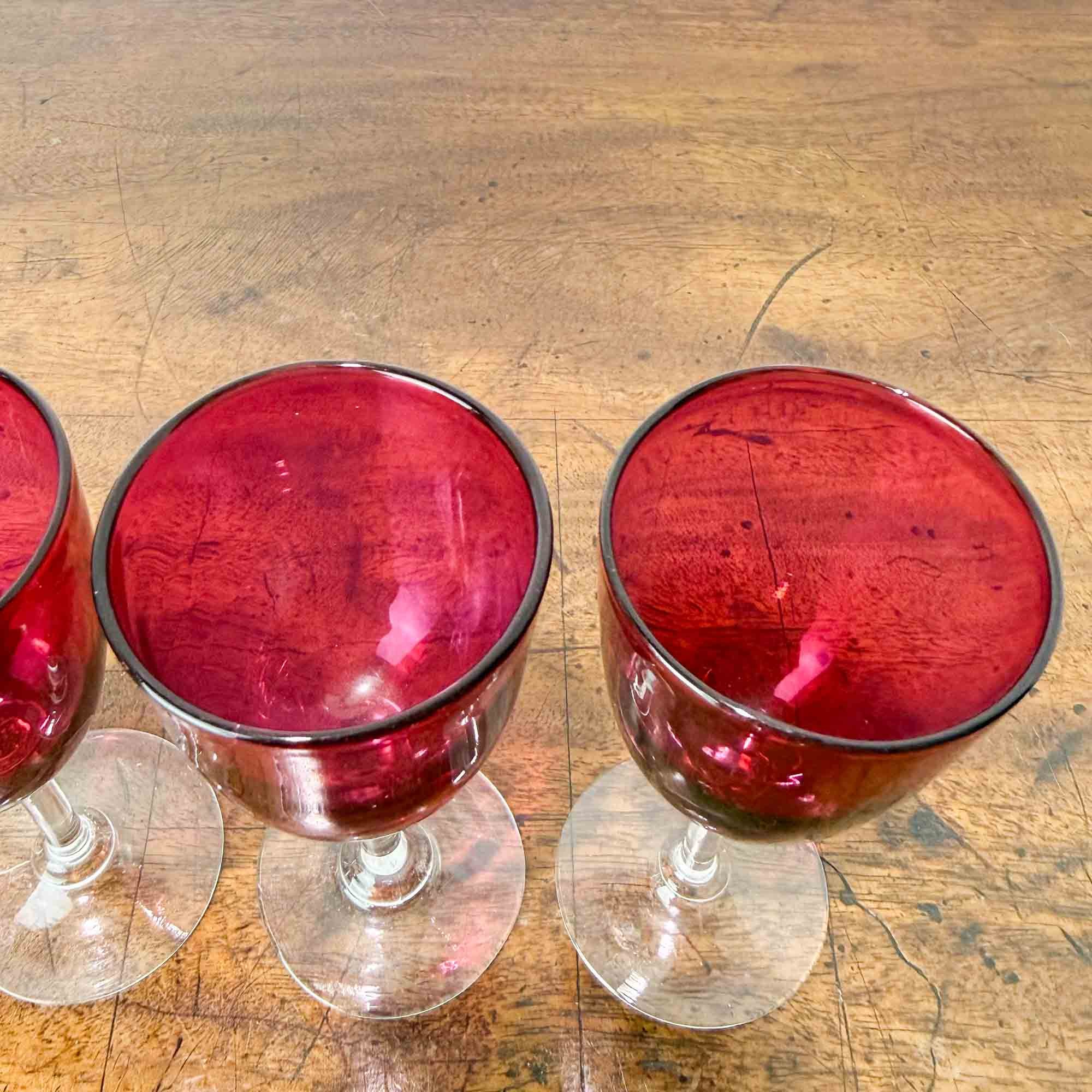 five victorian cranberry glass sherry glasses-4.jpg