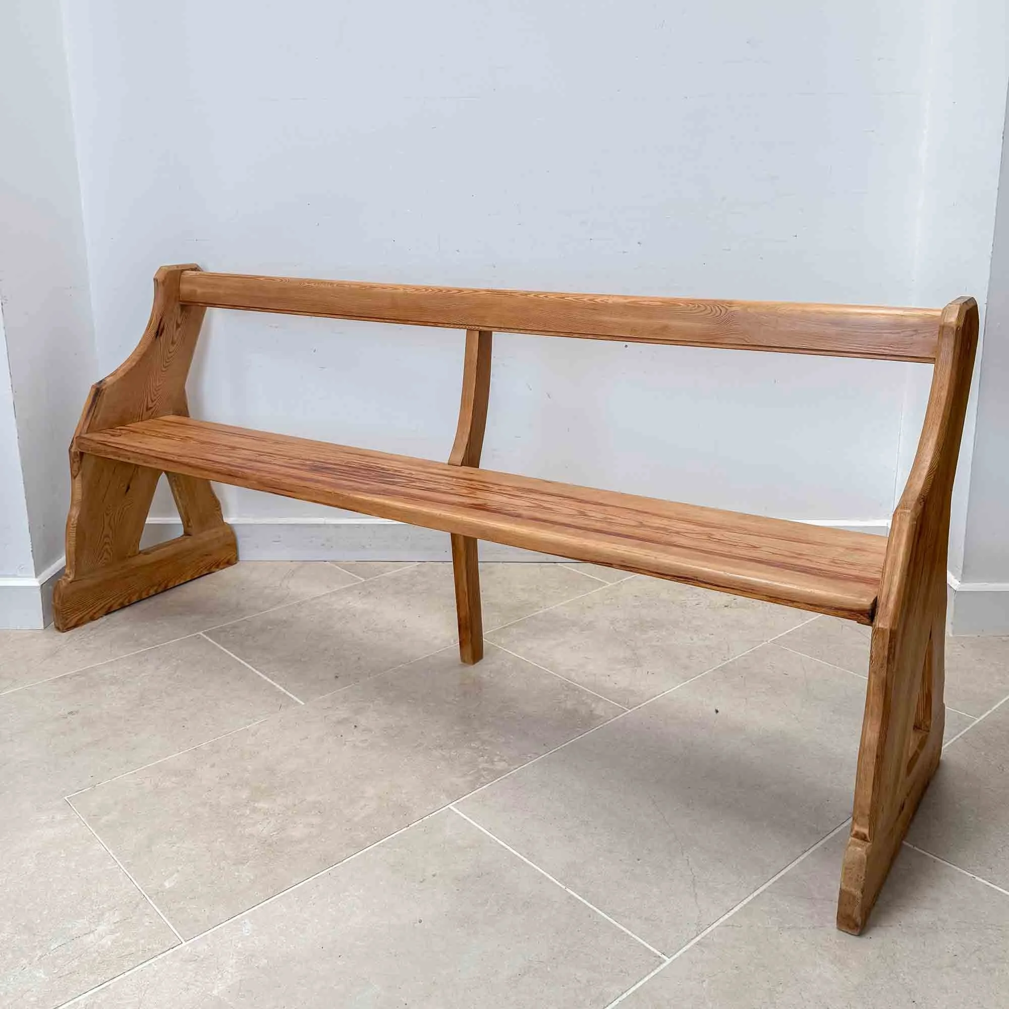 antique arts and crafts style pitch pine pew