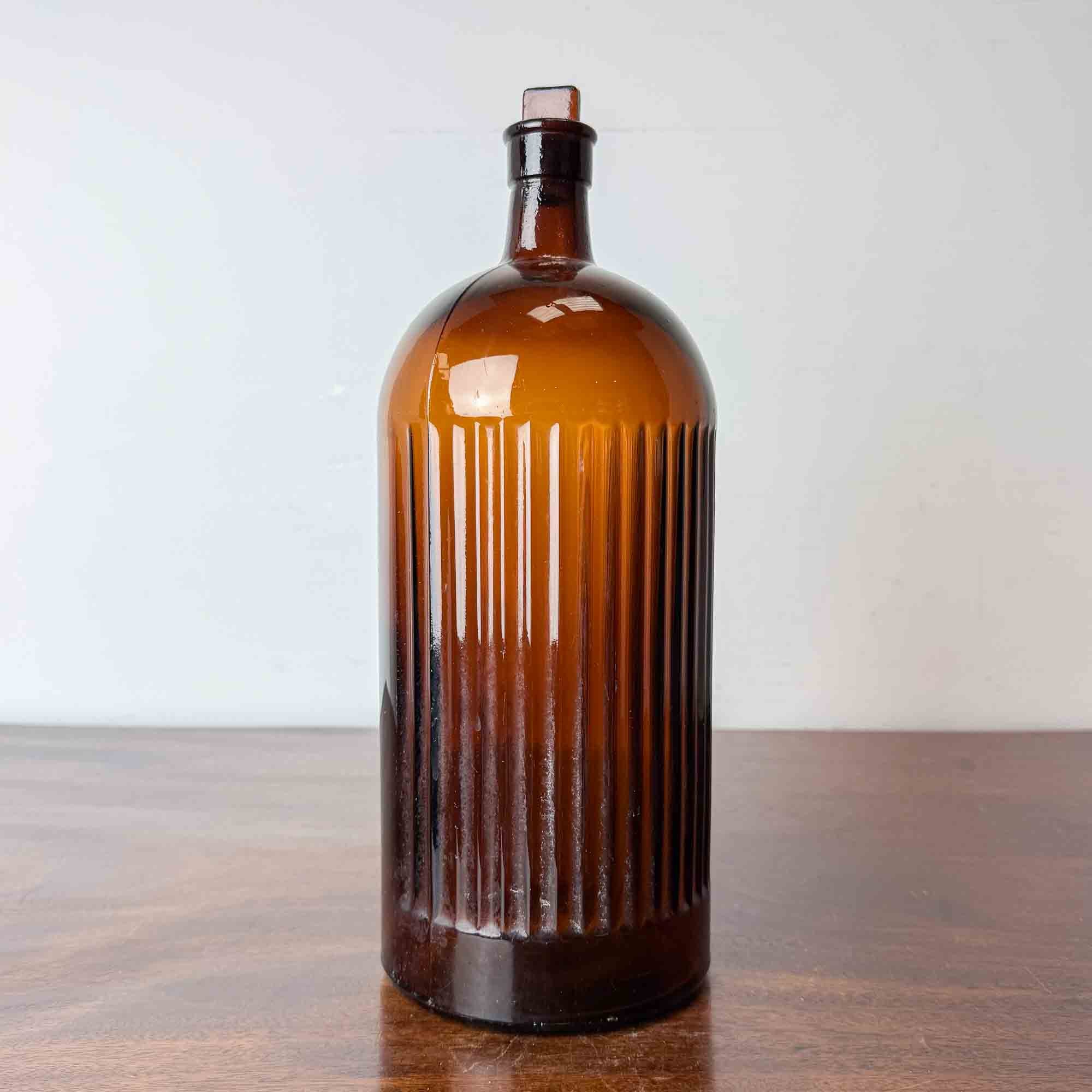 Vintage Brown Glass Poison Bottle