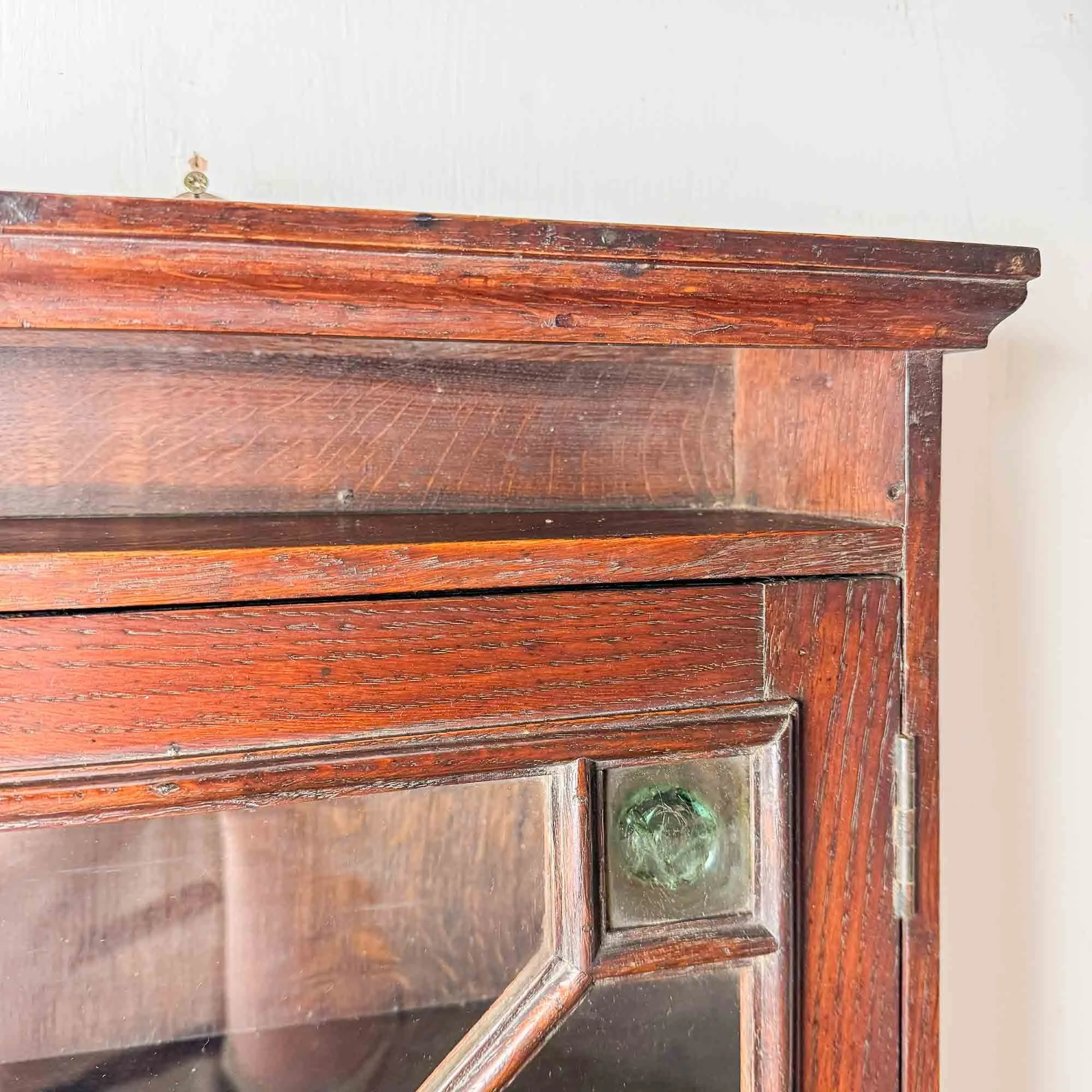 antique oak arts and crafts wall cabinet-2.jpg