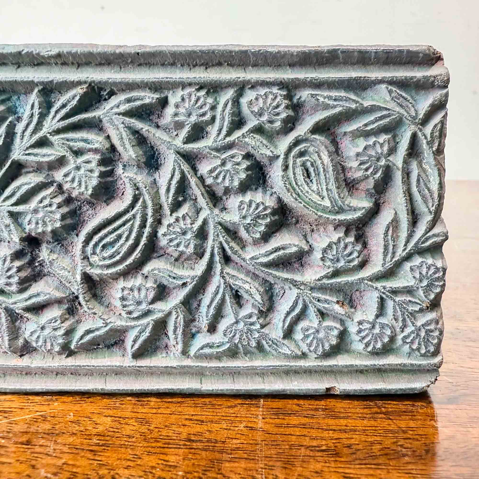 Decorative Carved Vintage Wooden Printing Block