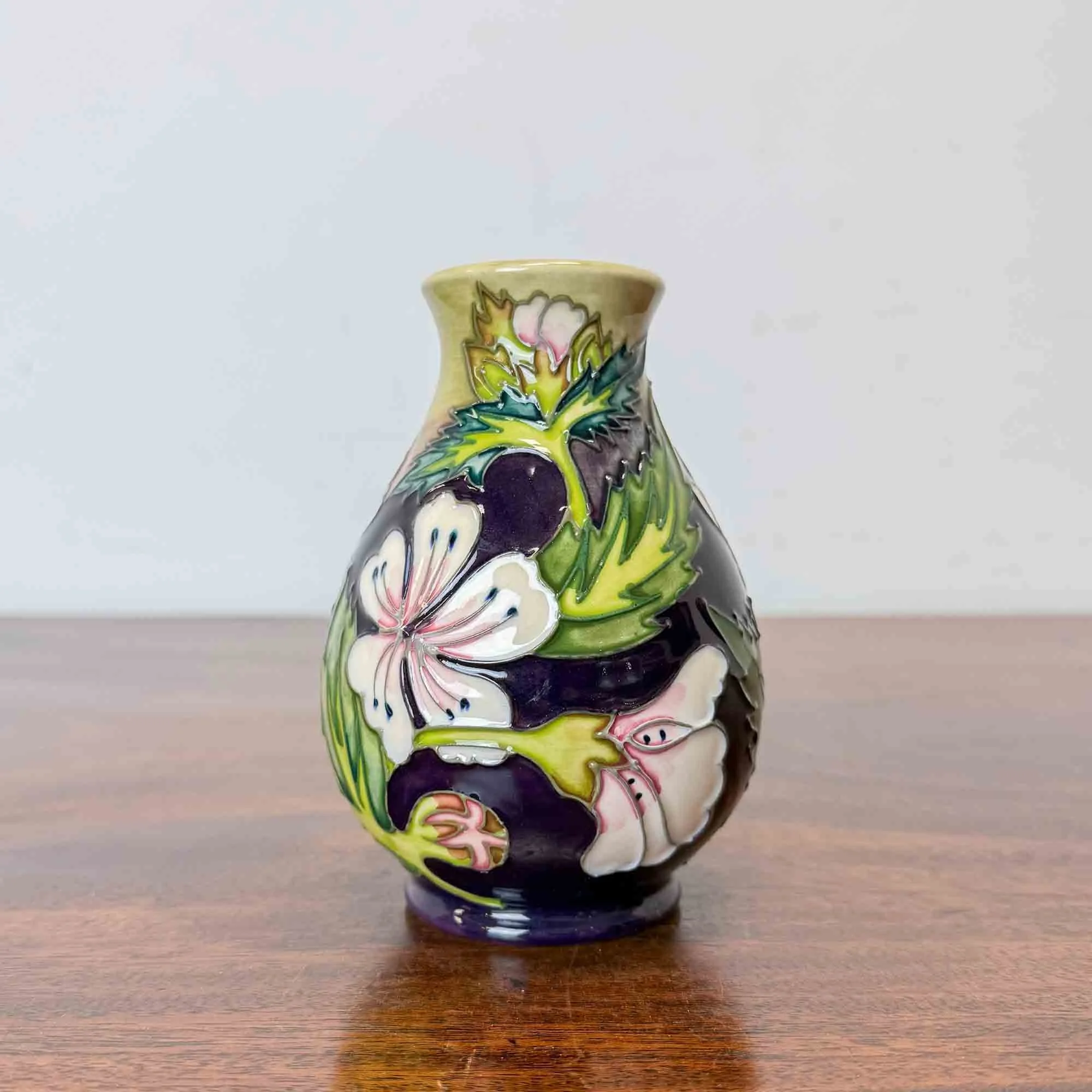 Moorcroft mallow pattern vase