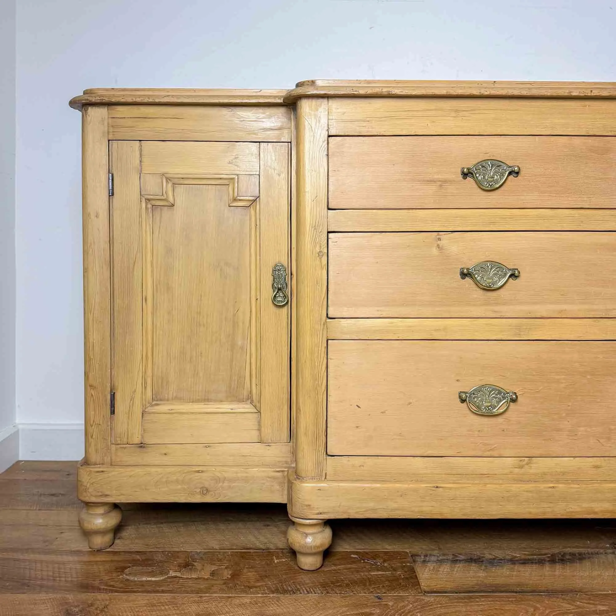 victorian pine breakfront sideboard