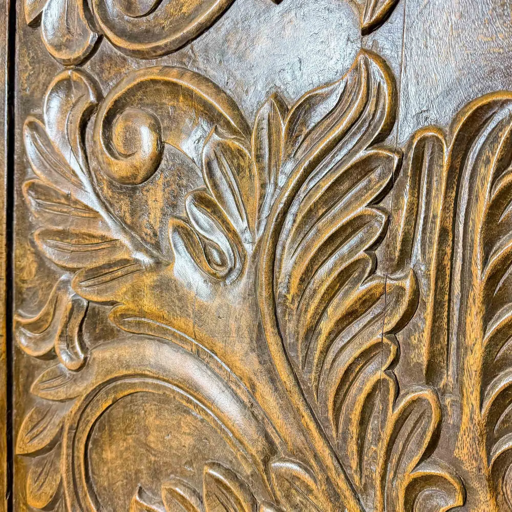 vintage italian carved wooden panel