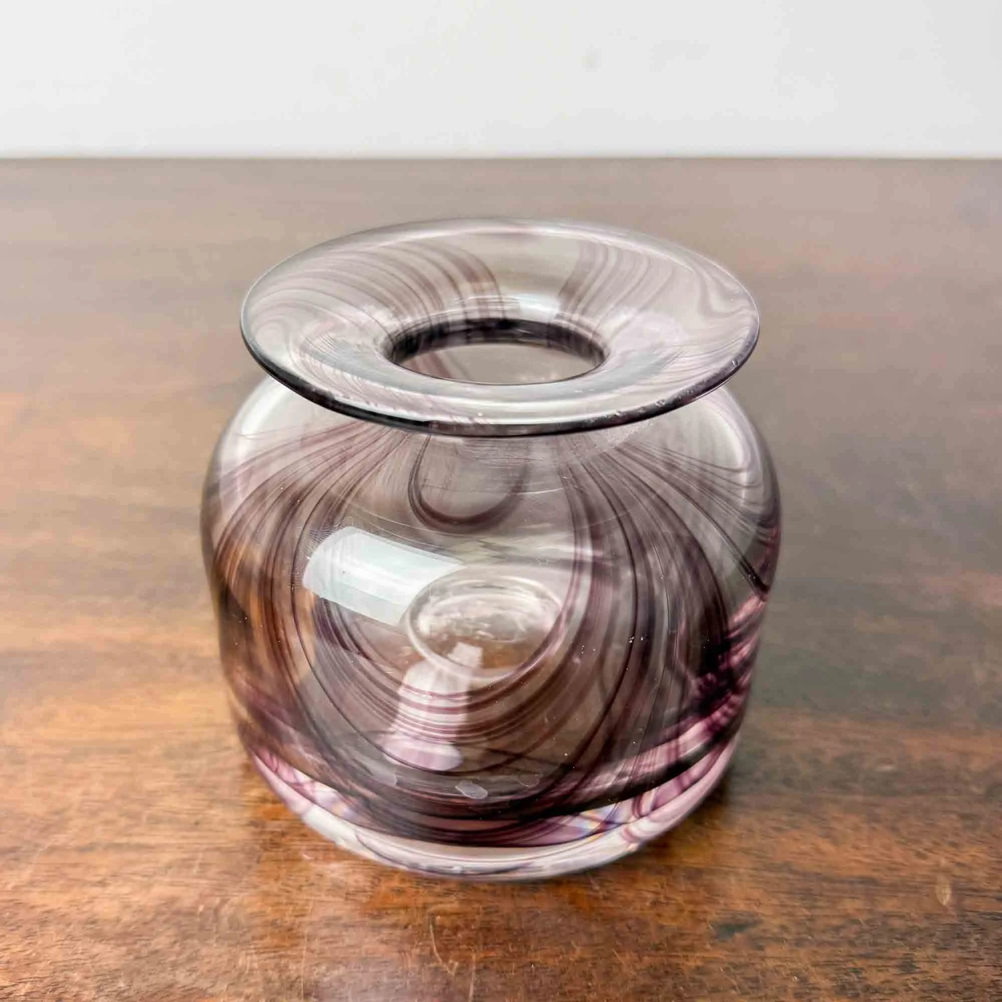 purple swirl liskeard glass vase