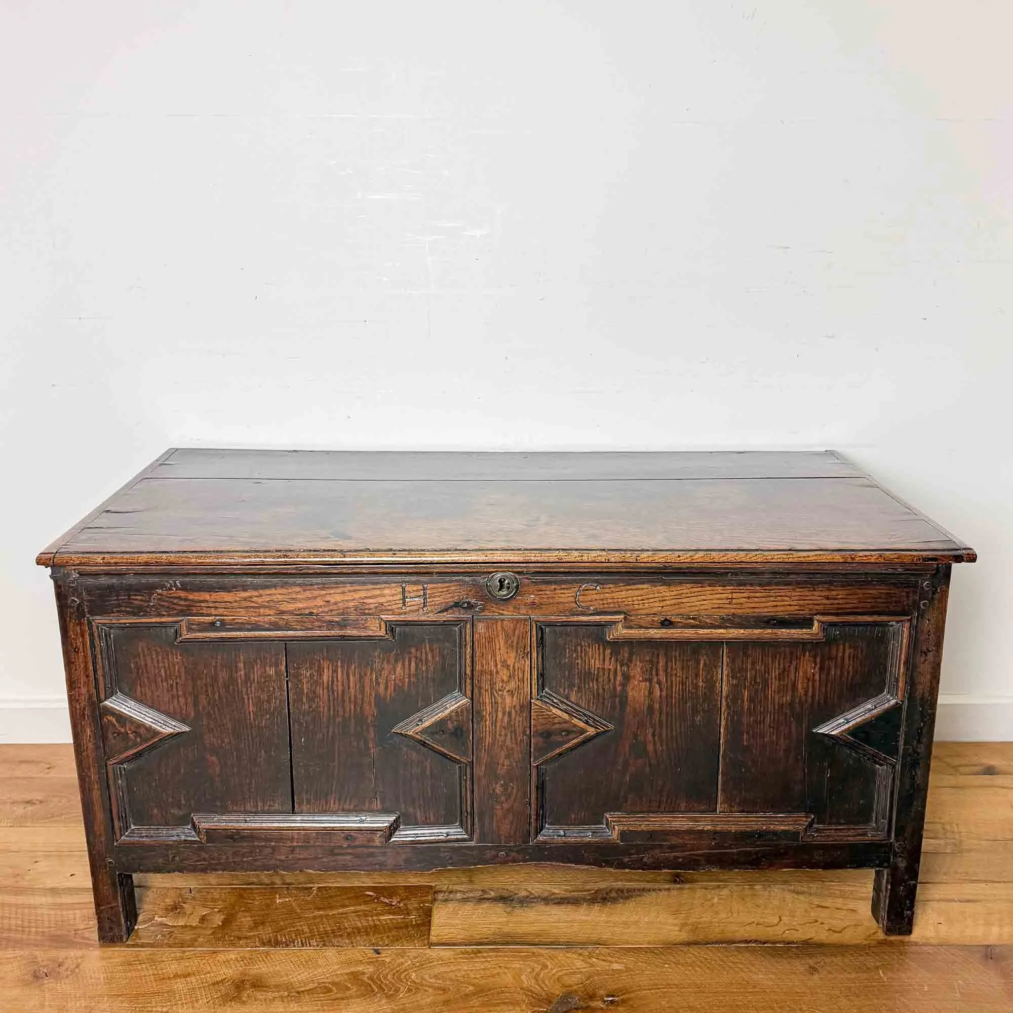 18th century antique oak coffer